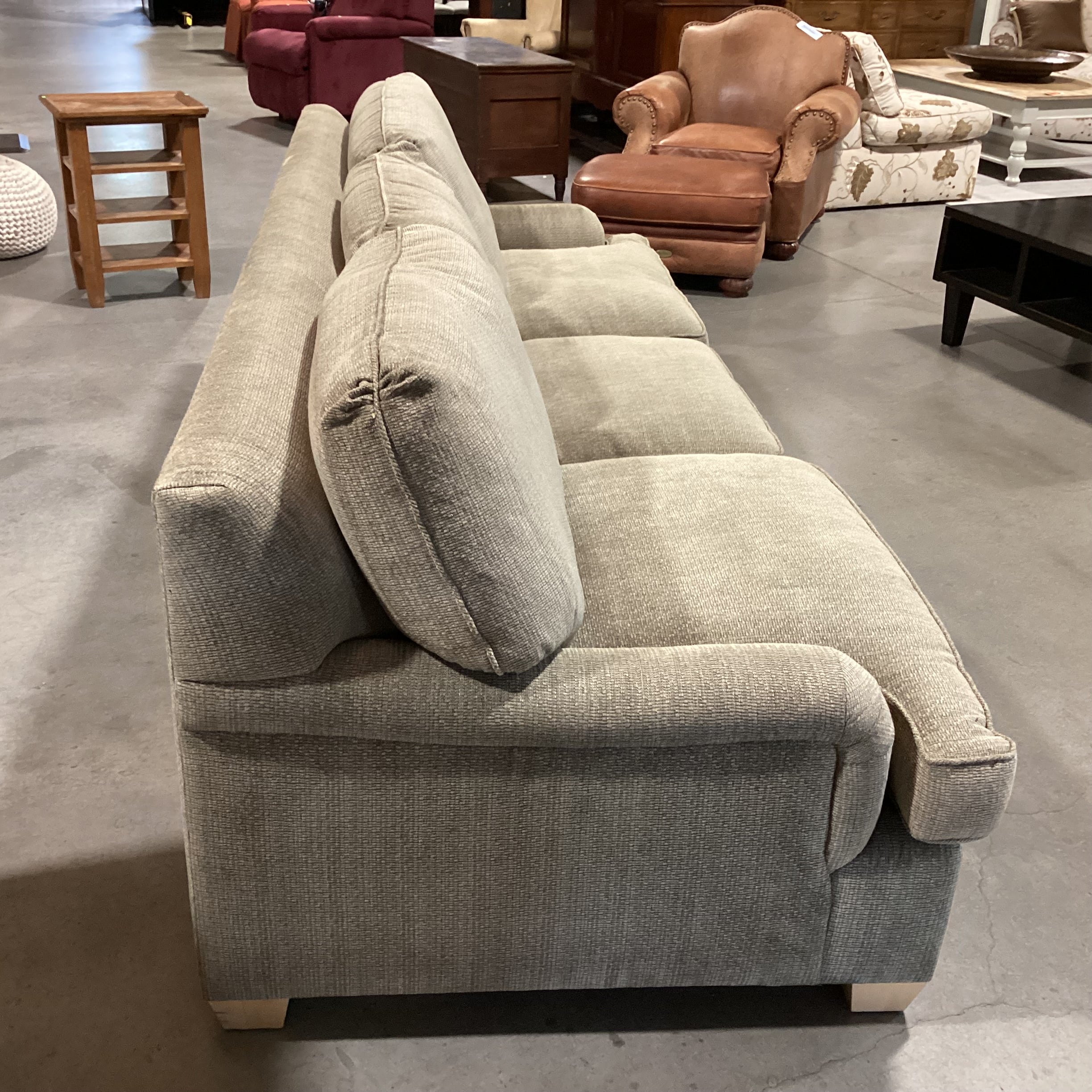 Fitzgerald Staprans Custom Sage Texture Woven Queen Sleeper Sofa 110"x 32"x 34"