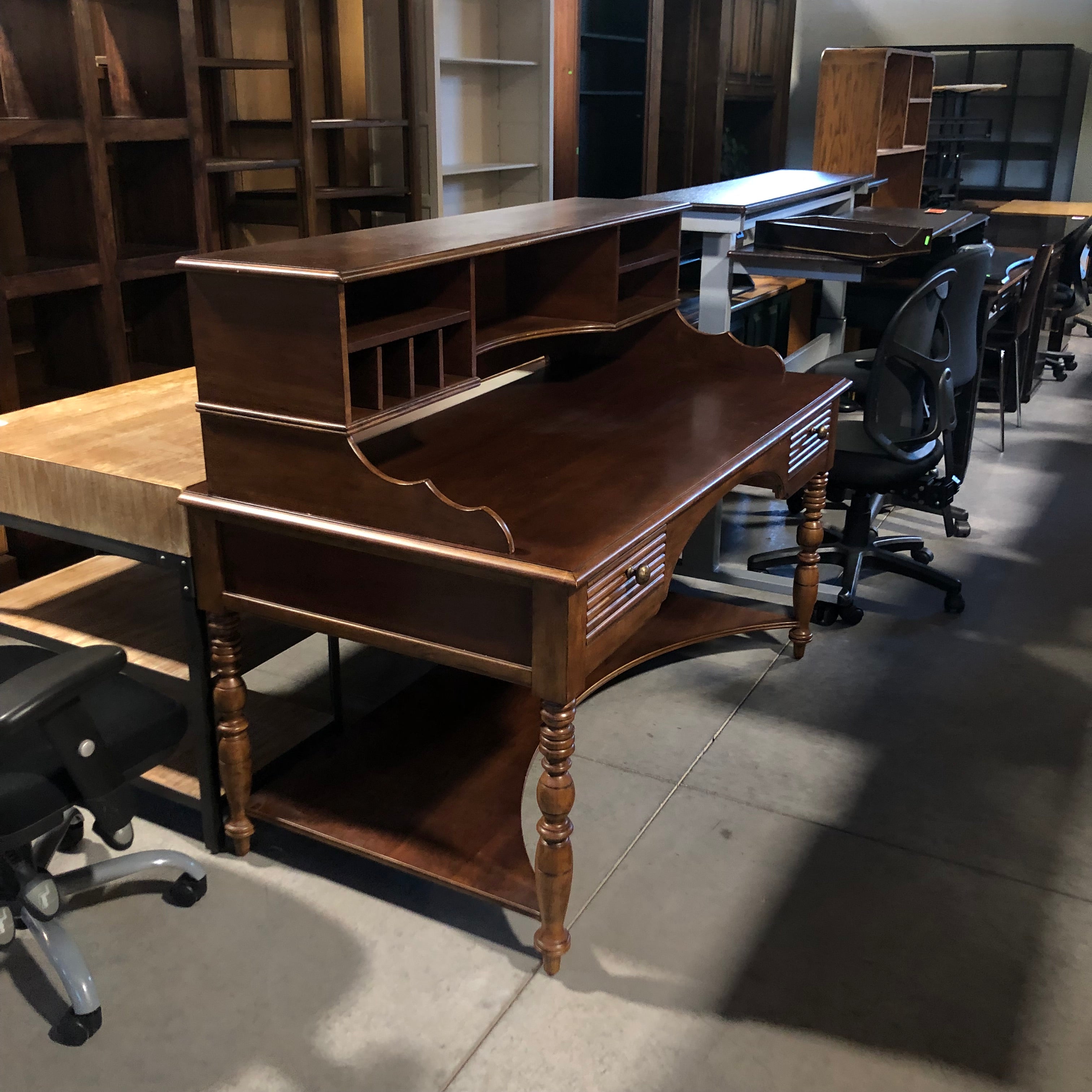 Solid Dark Finish Wood Desk 42"x 29"x 53"