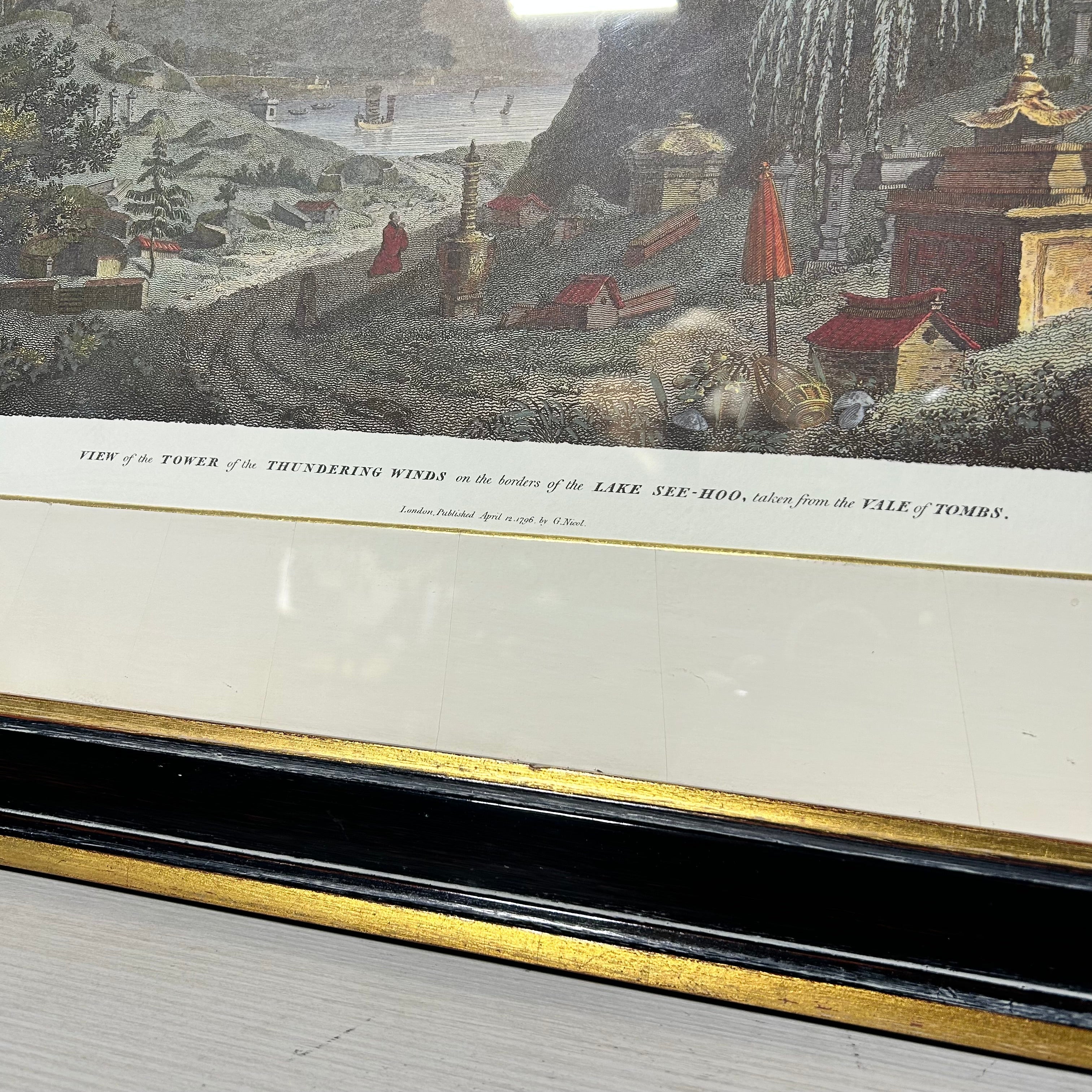 Antique Print By Willam Alexader  Called View Of The Tower Of The Thundering Winds 27'5"x 22'5"