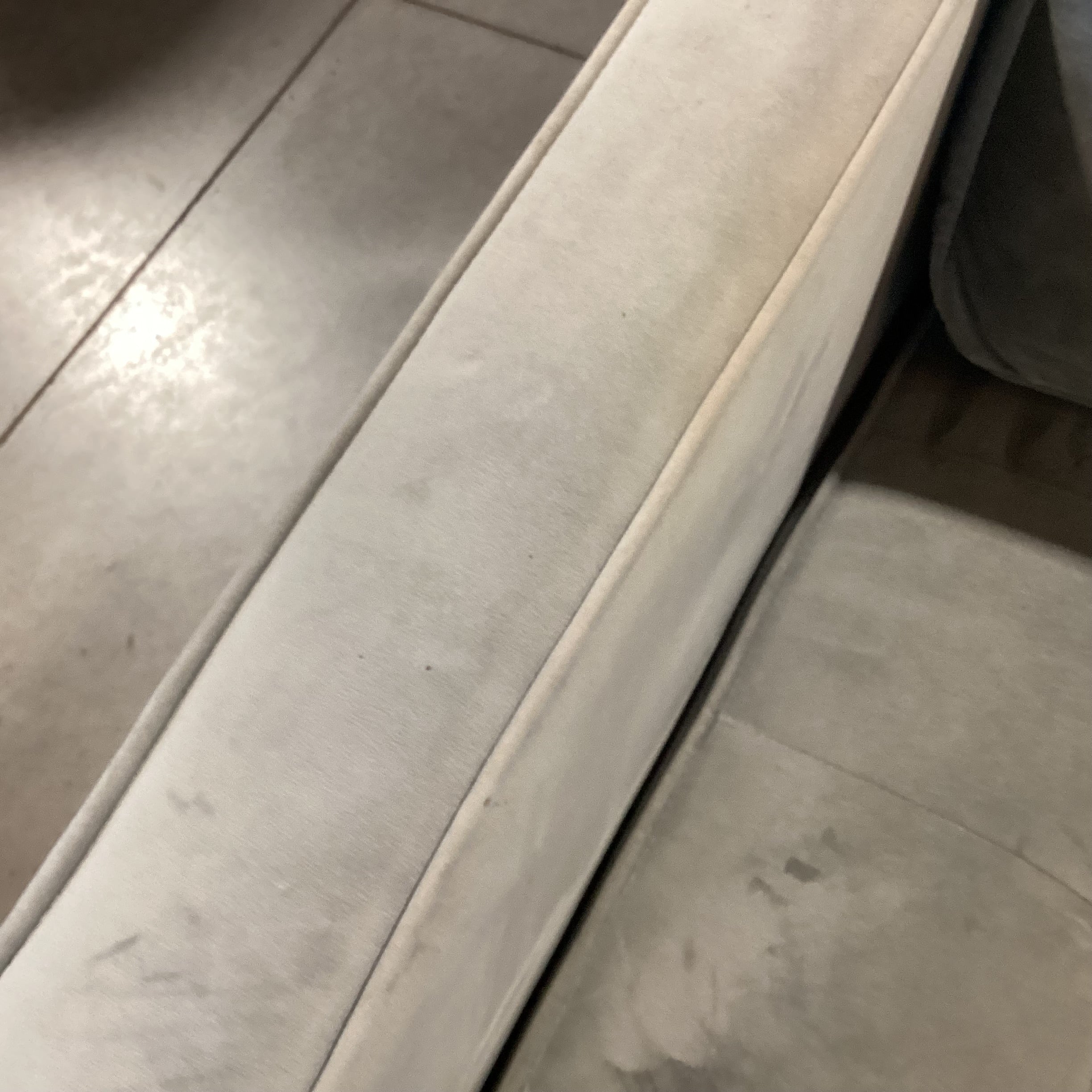 Grey Plush Velveteen Tufted Seat Sofa 87"x 37"x 26"
