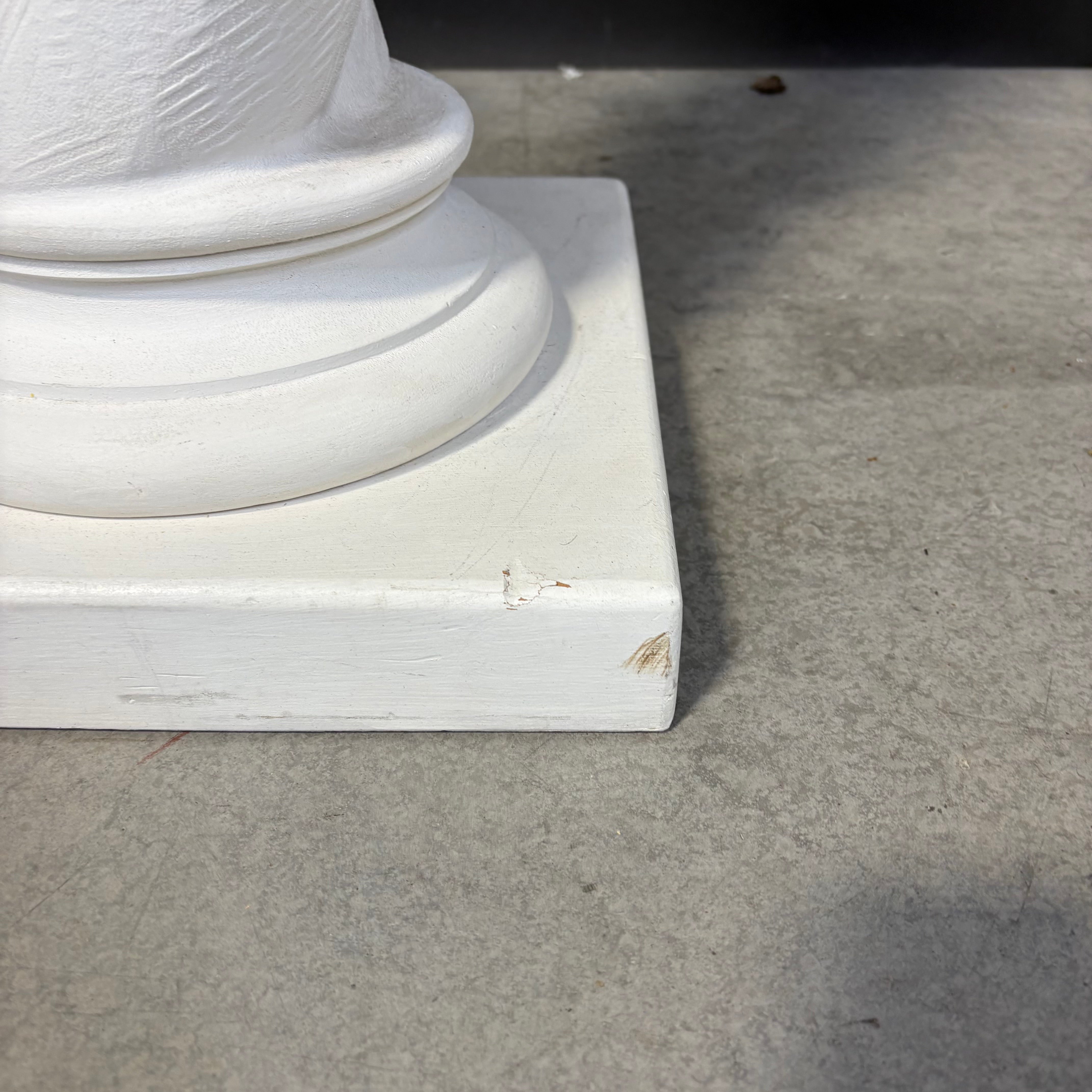 Post Modern Style White Plaster Twist Column with Shade Floor Lamp 27” Diameter @ Shade x 64”