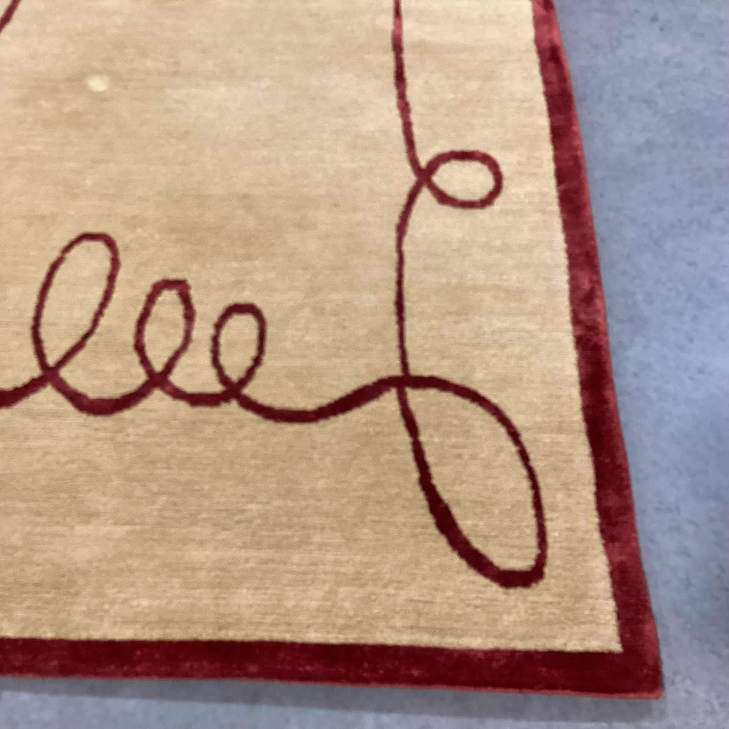 Gold & Rust Ribbon Hand Knotted Hand Spun Wool Custom Made in Nepal Rug 4'2"x 27'
