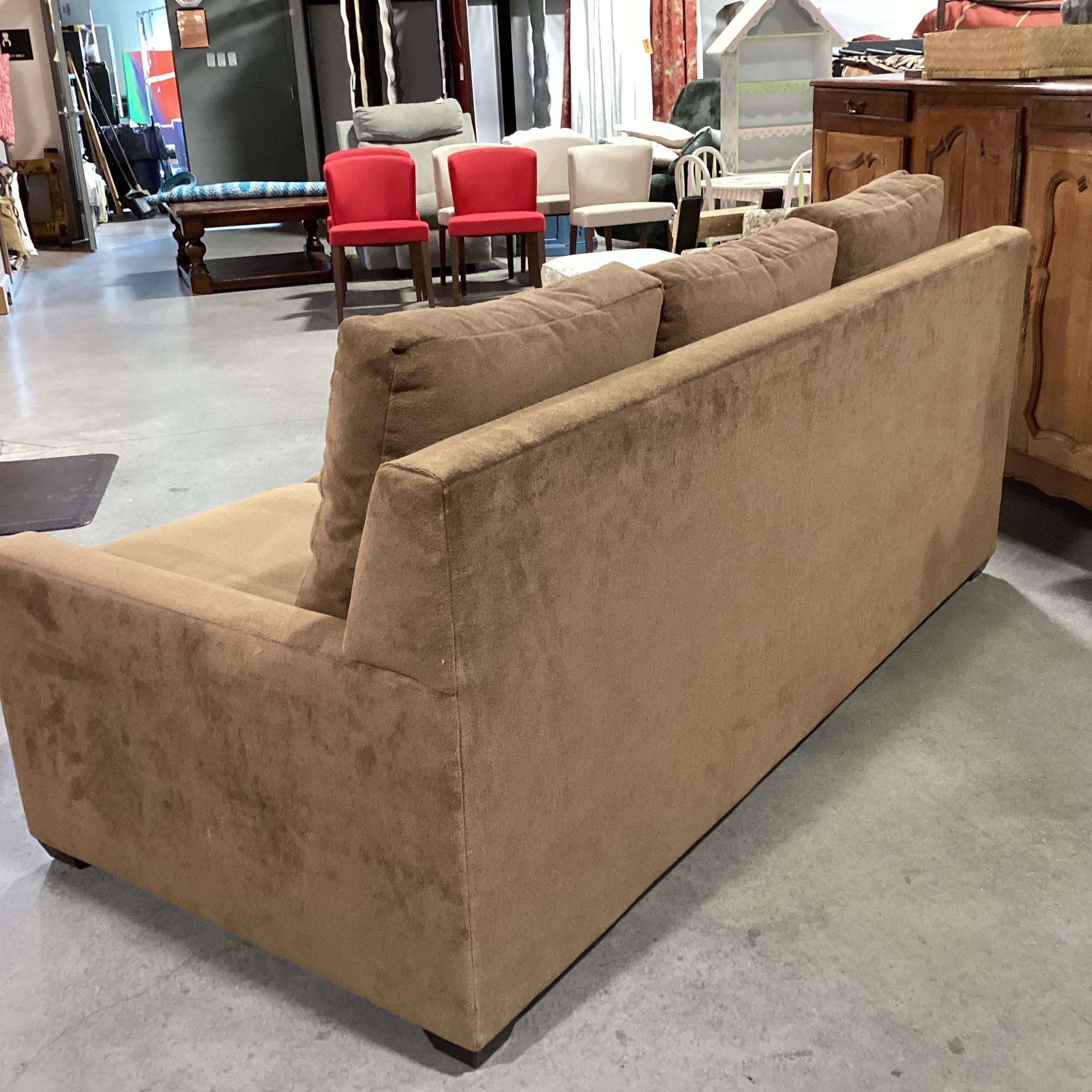 Lazar Industries Brown Plush Sofa 84"x 40"x 34"