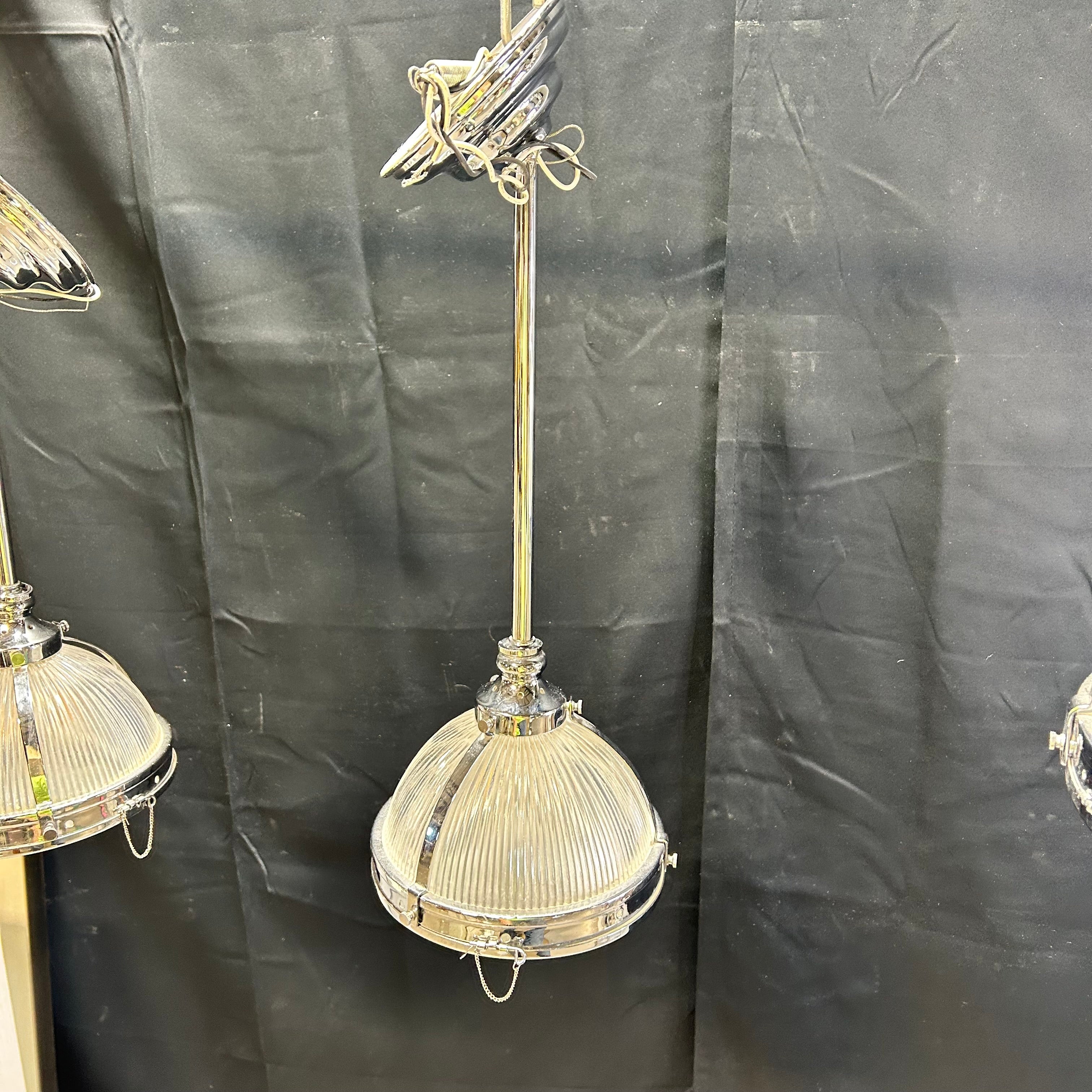 Prismatic 1 Light Nickel Pendant Light 8.5"x 21"