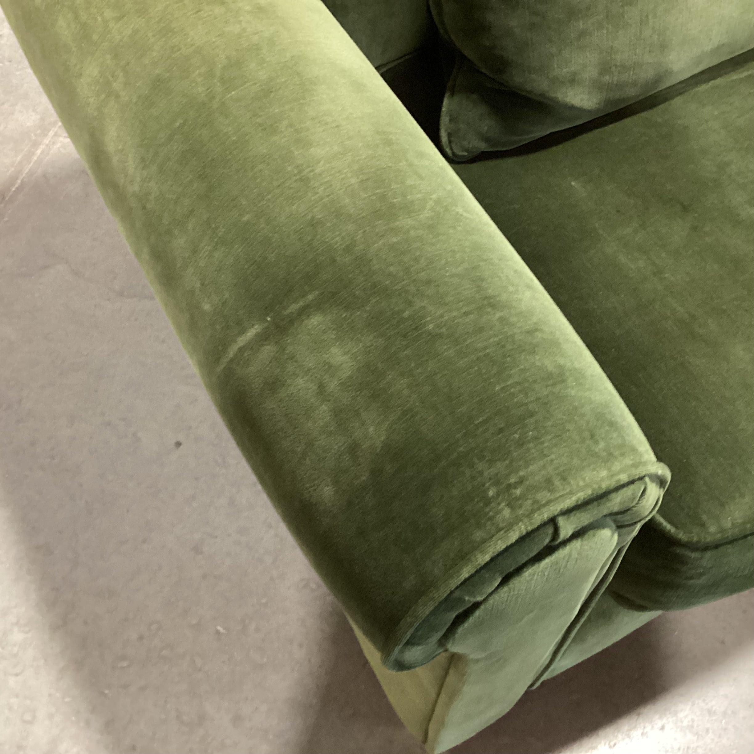 Pottery Barn Green Velvet Down Mix Chair 46"x 38"x 32"