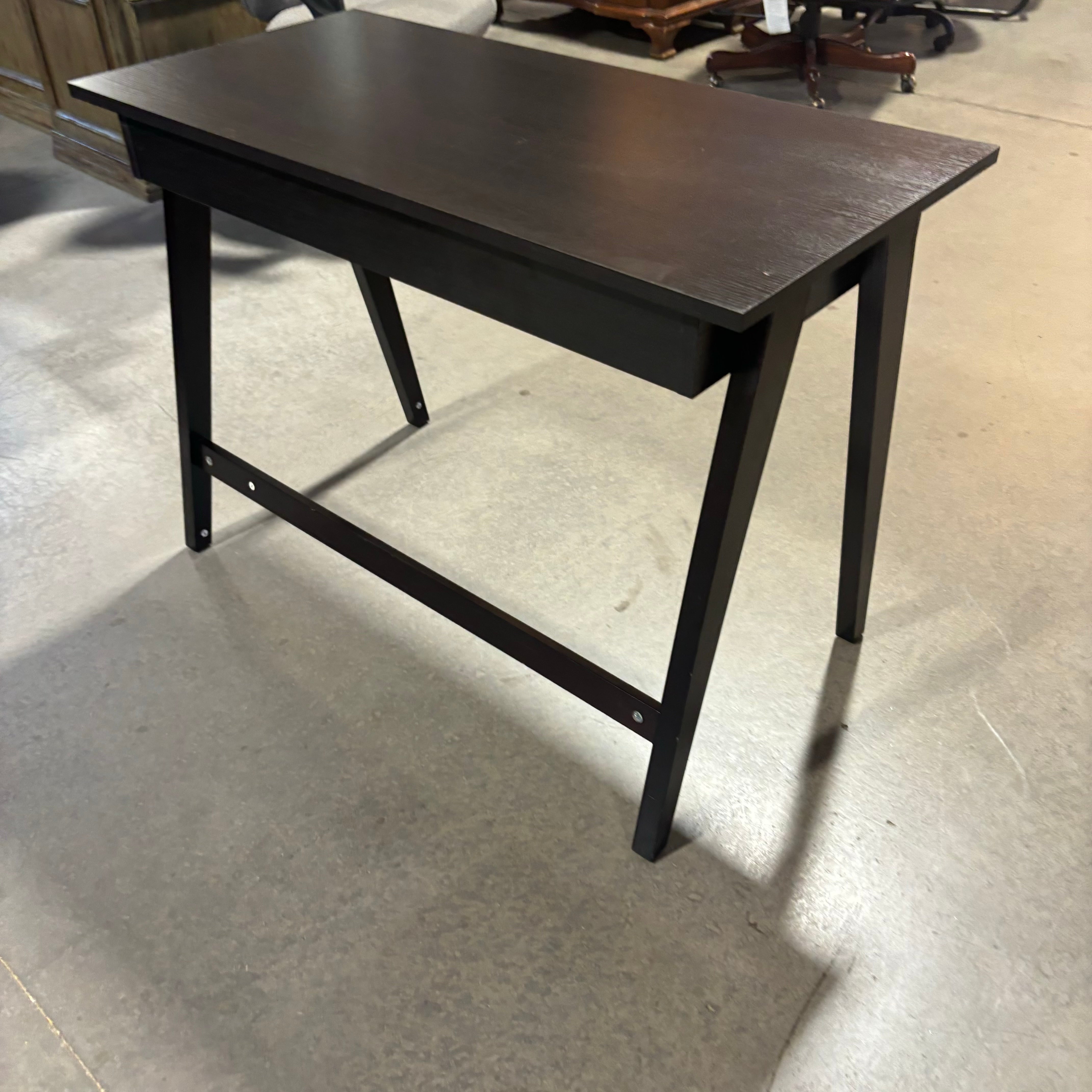 Dark Wood Style 1 Drawer with Trestle Desk 42"x 20"x 30"