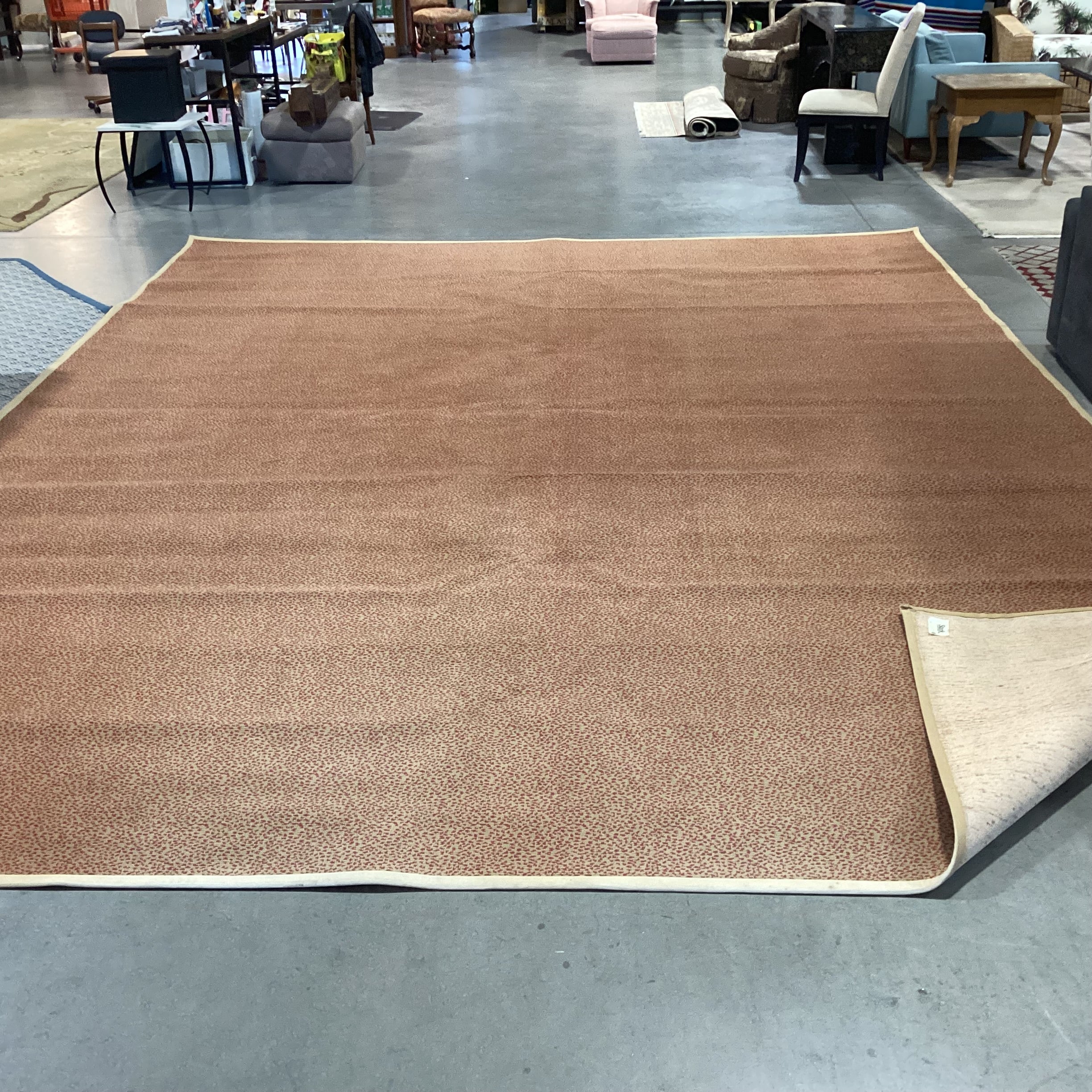 Stark Custom Carpets Gold & Red Animal Print Wool with Border Rug 13'1"x 17'