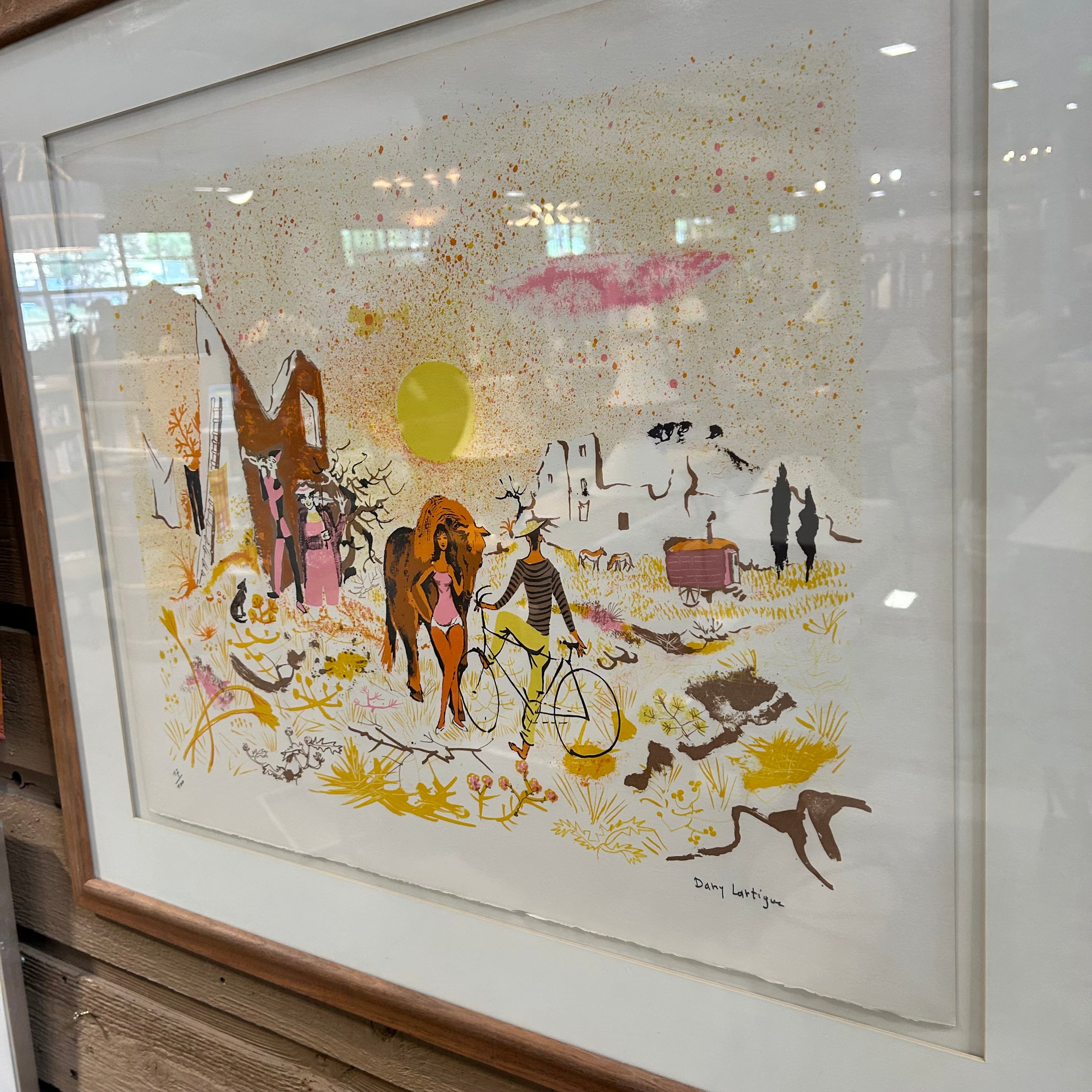 Dany Lartigue Color Lithograph "Les Gitans" 17/100 36"x 31"