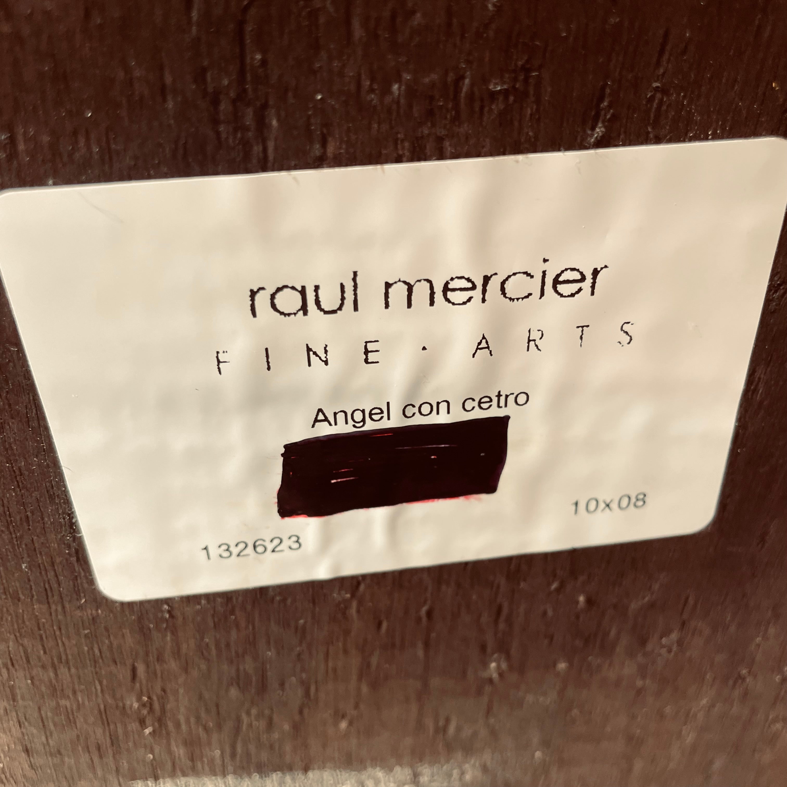 Vintage Cuzco Style Handpainted on Wood Angel Con Cetro, from Raul Mercier Design