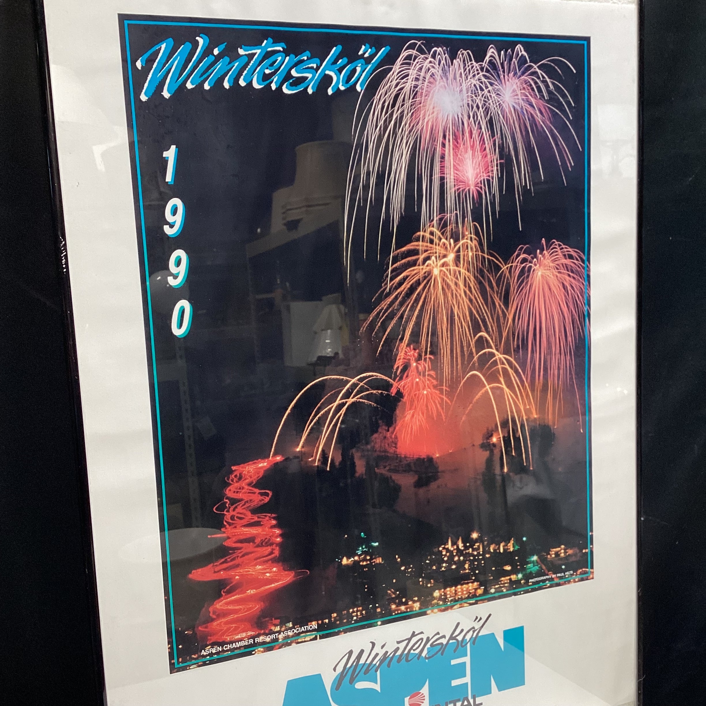 Vintage 1990 Aspen Winterskol Continental Express Poster 20" x 28.5"
