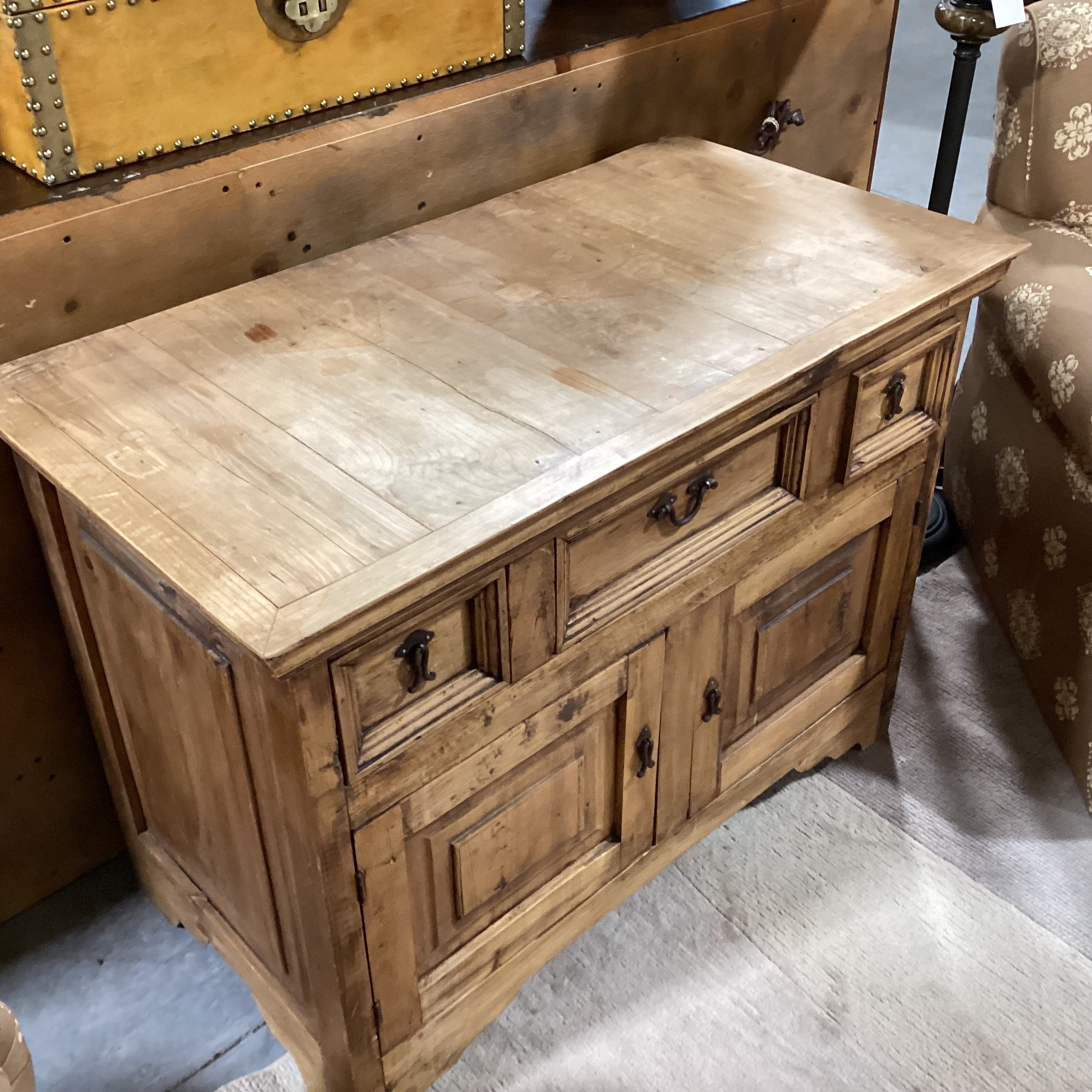 Rustic Pine 3 Drawer 2 Door Buffet 42.5"x 22.5"x 31.5"