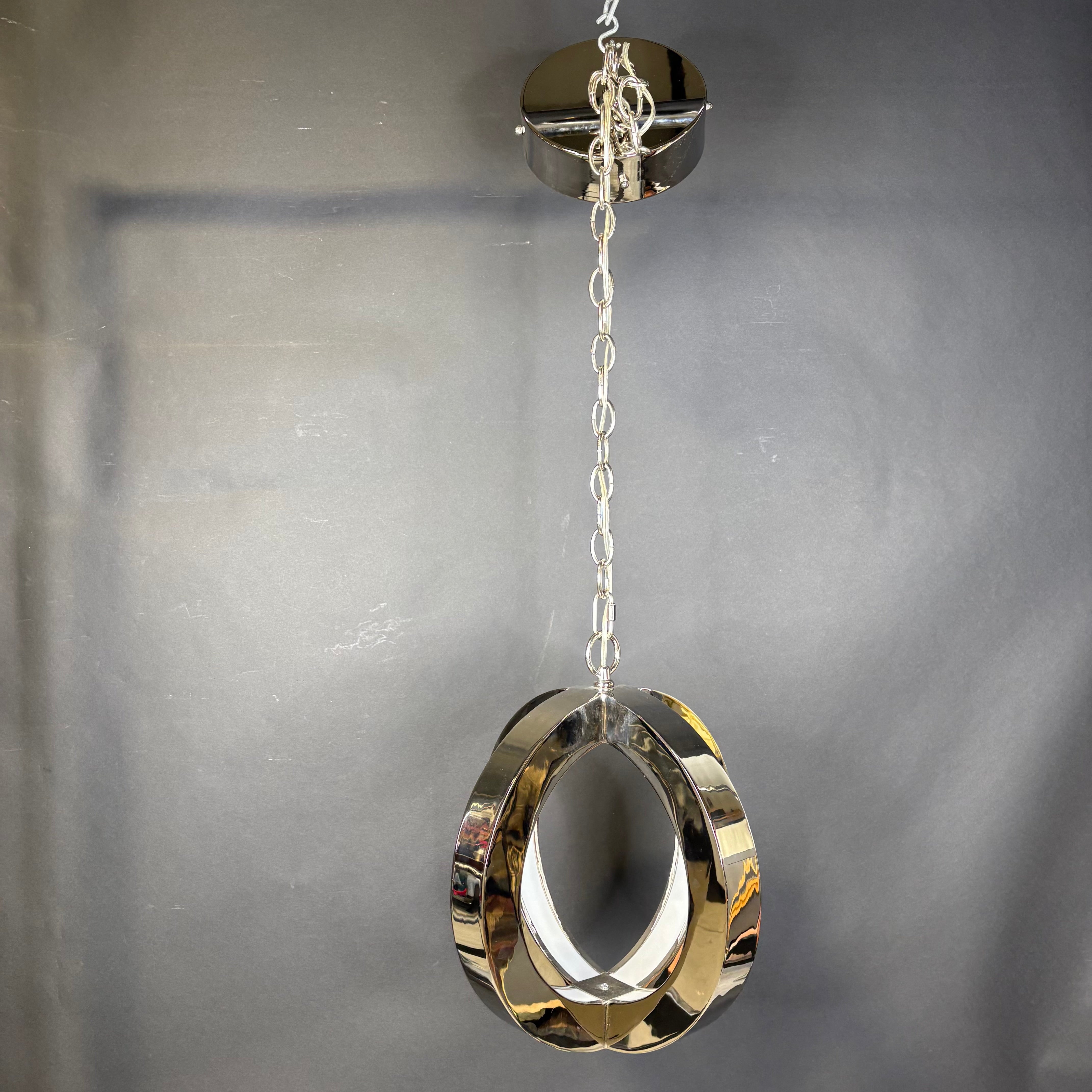 Modern 4-Light LED Chrome Sphere Ceiling Pendant 15” Diameter x 54“