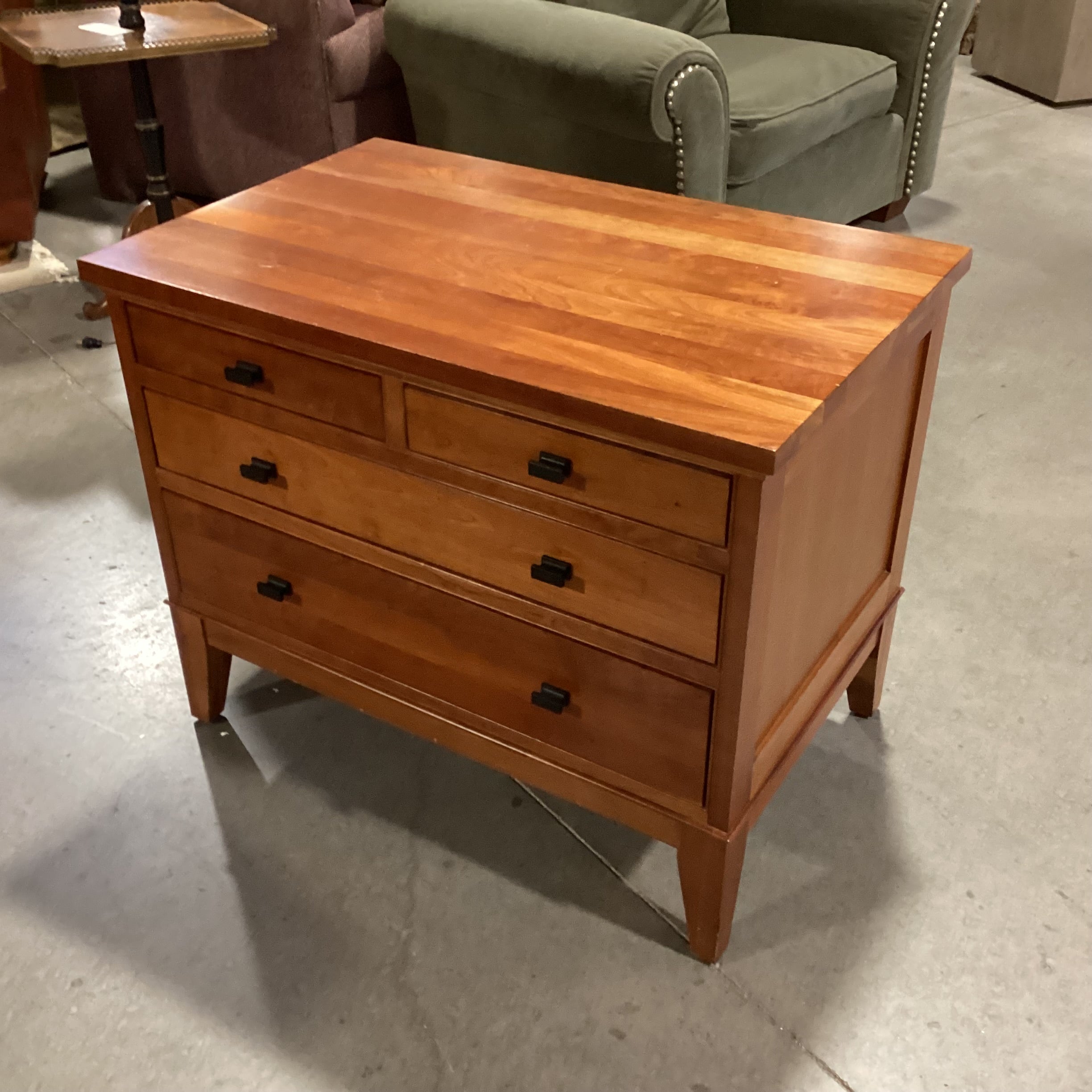 Restoration Hardware Solid Cherry 4 Drawer Nightstand 34"x 21.5"x 27"