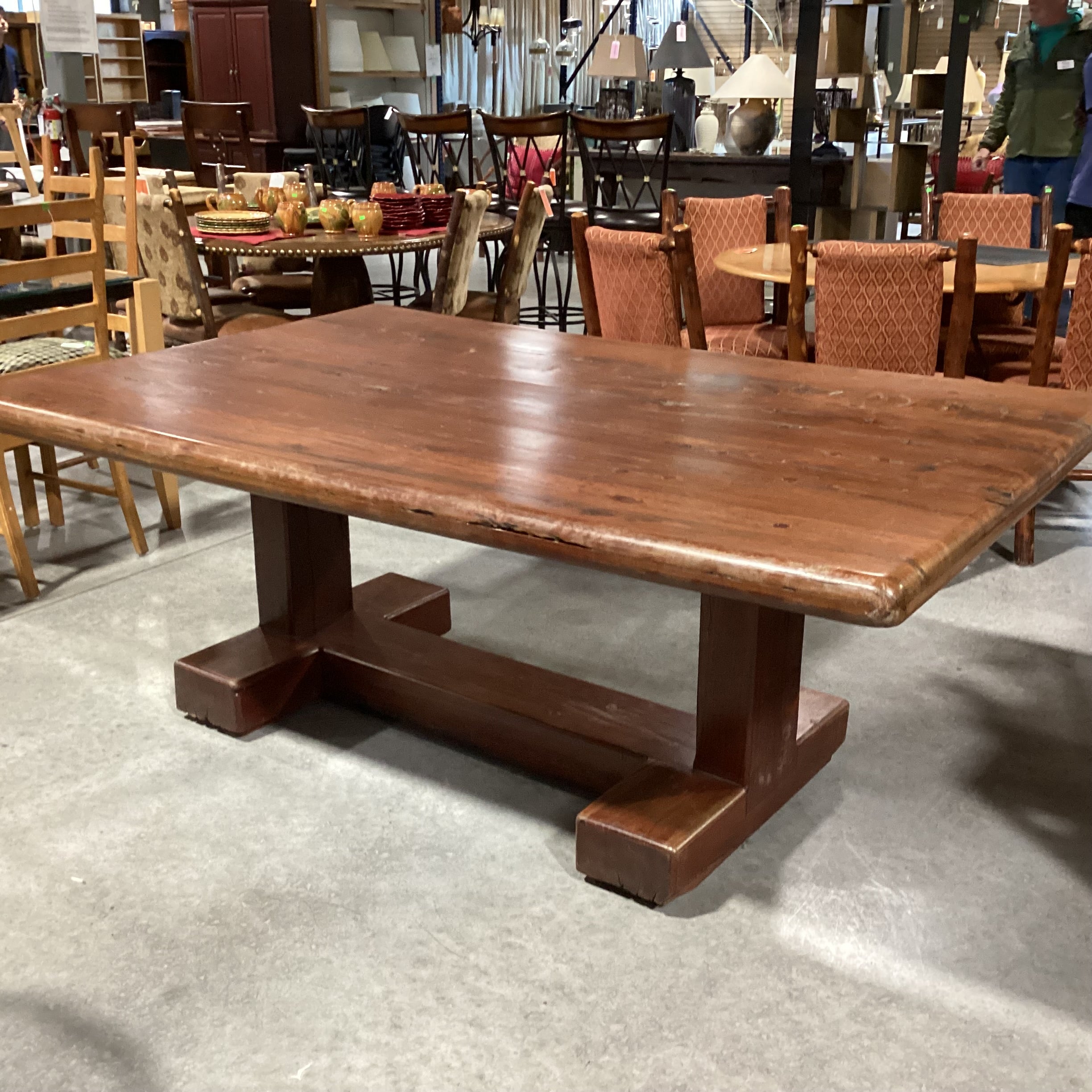 Vintage Solid Wood with Peg Knotching & Trestle Dining Table 72"x 48"x 30"