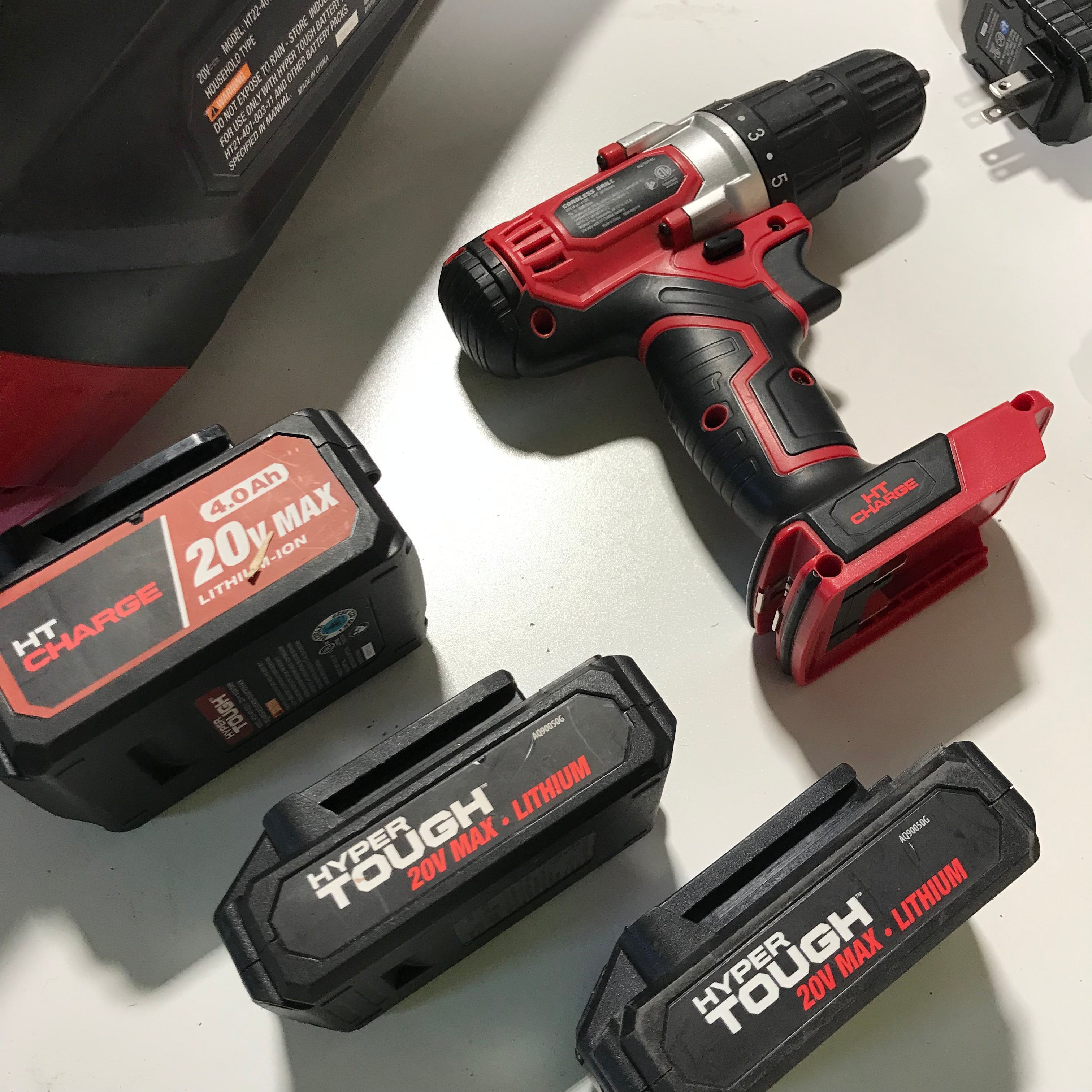 Hyper Tough 20V Blower/Drill Combo W/ 3 Batteries/ 2 Chargers
