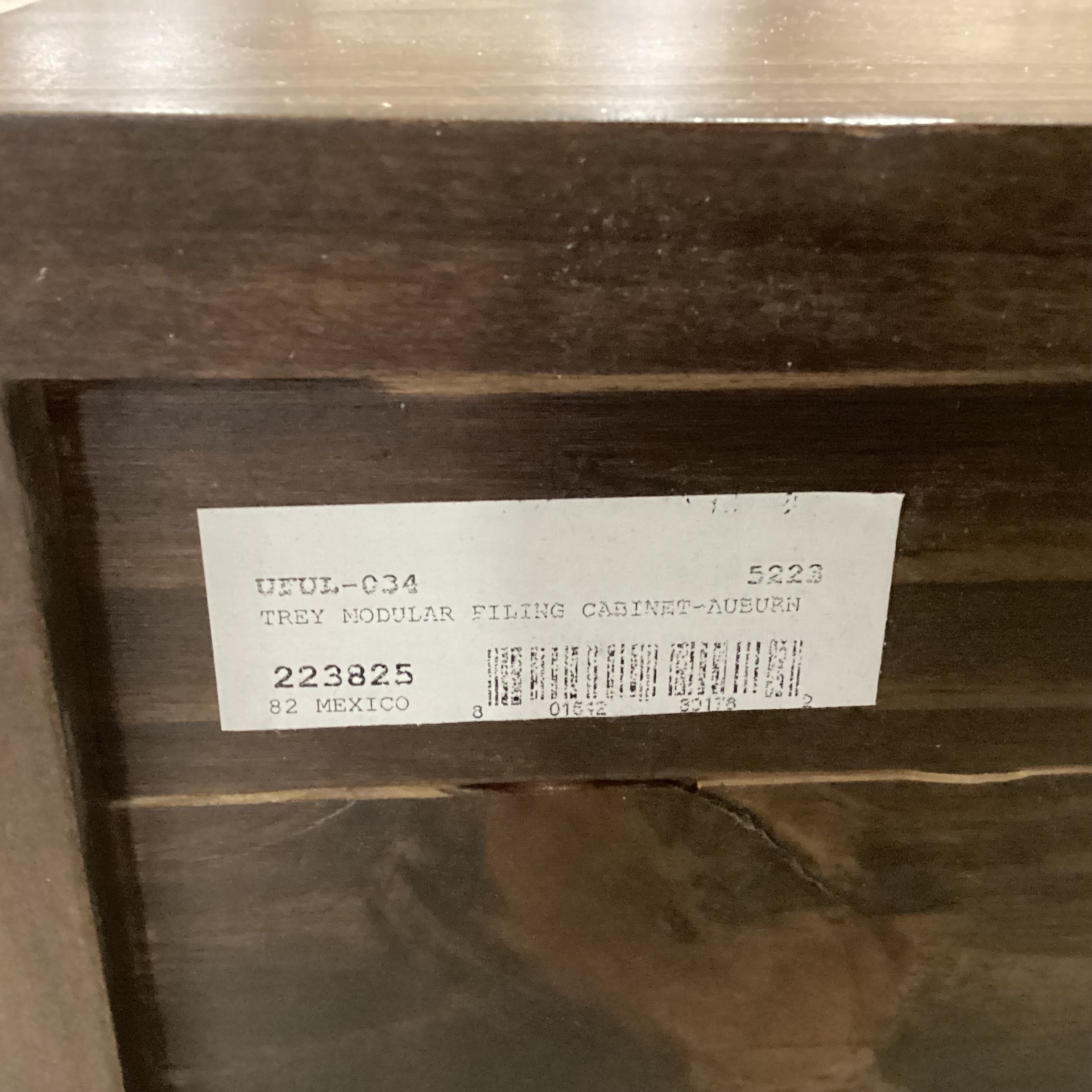 Trey Modular Wood with Metal & Leather Pulls Filing Cabinet 30"x 22"x 31"