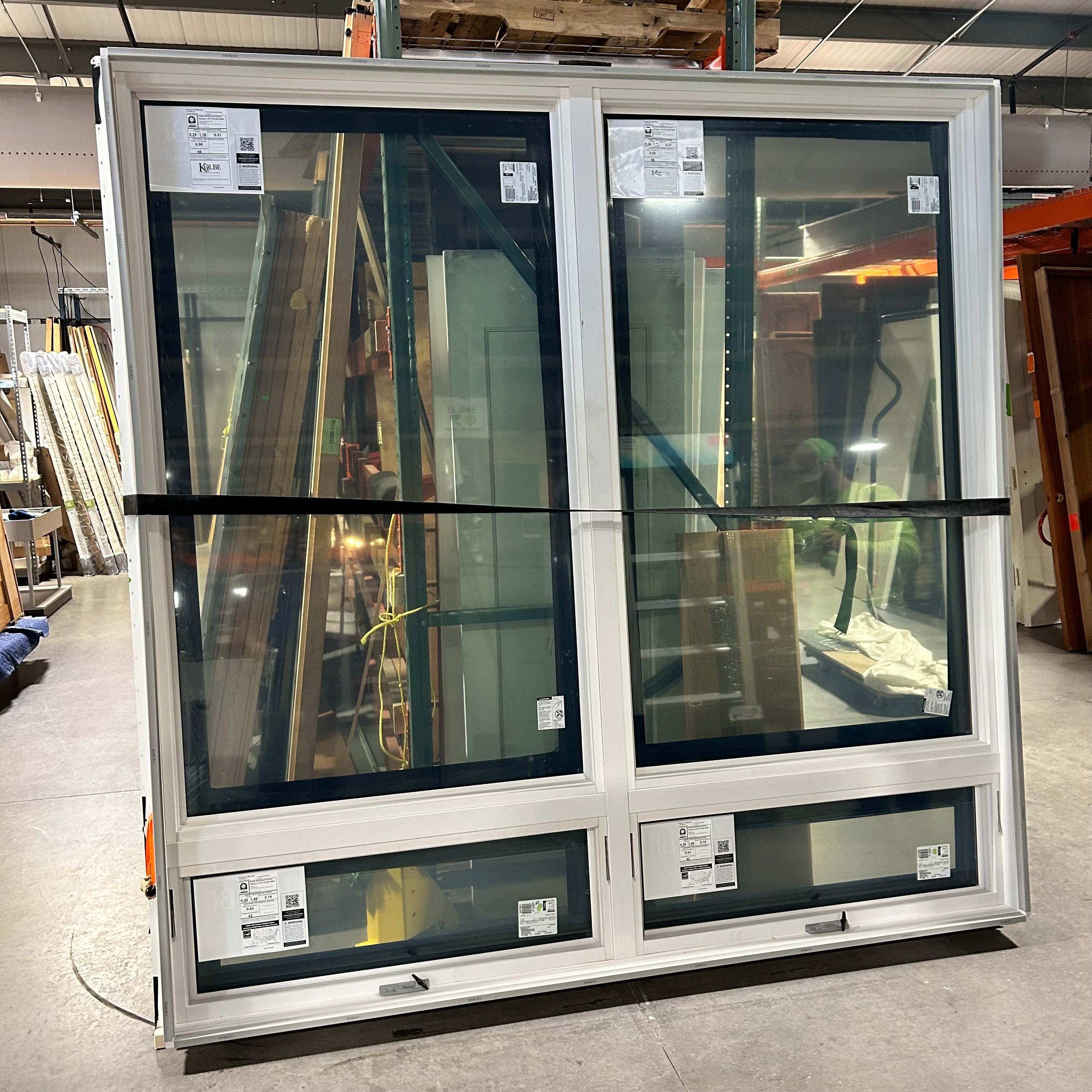 93.5"x 94.75"x 6.75" Viynl Bronze Dual Upper & Dual Canopy Casement Lower Exterior Window