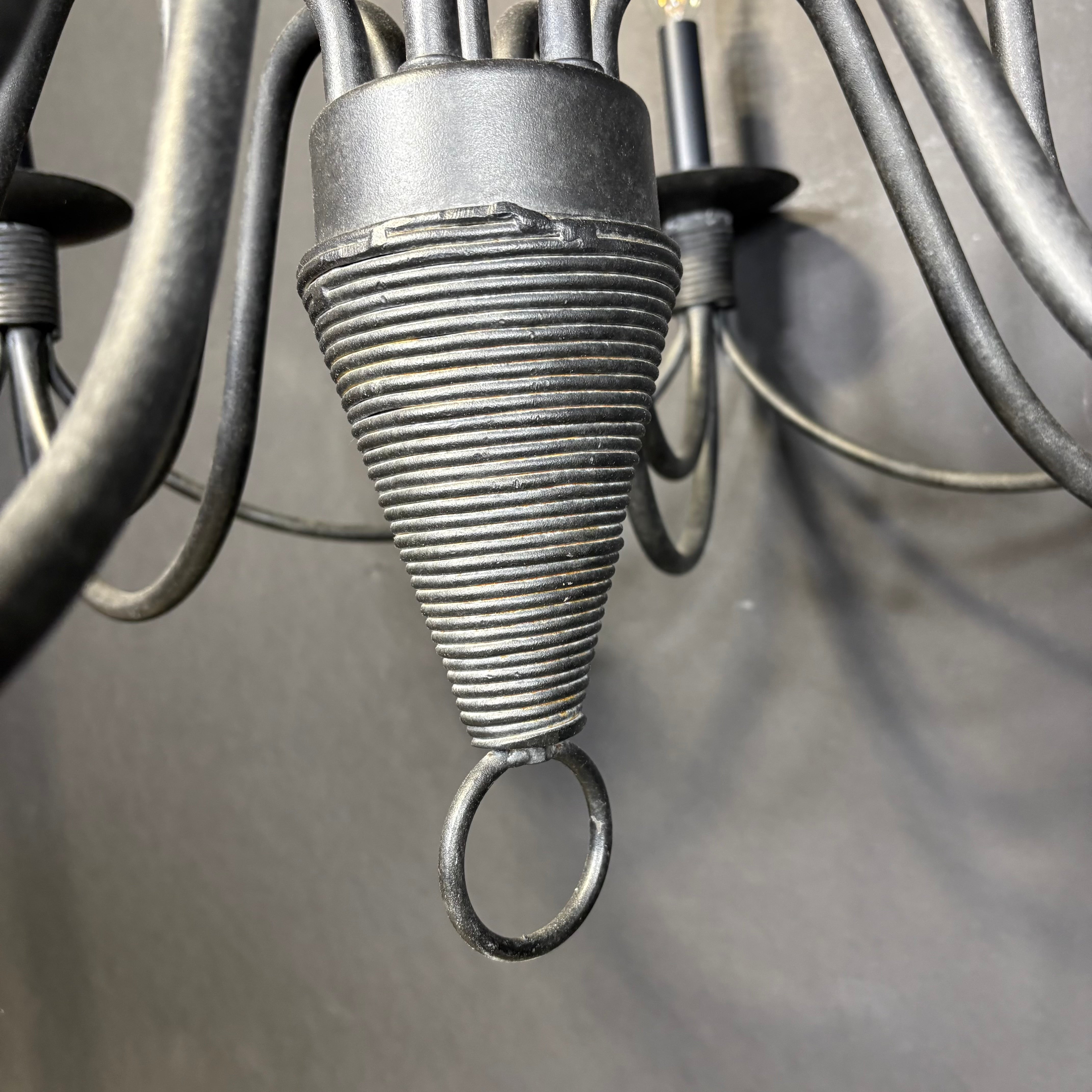 Nordic 6-Light Black Painted Bell Chandelier 33” Diameter x 33” - 160”