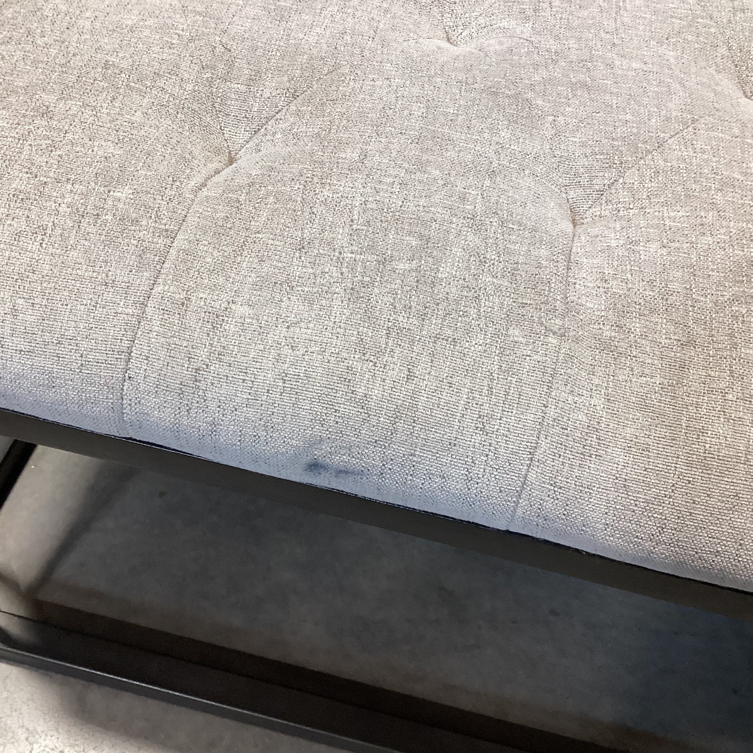 Four Hands Ashford Isle Grey Tufted & Metal Bench Ottoman 54"x 36"x 16.5"