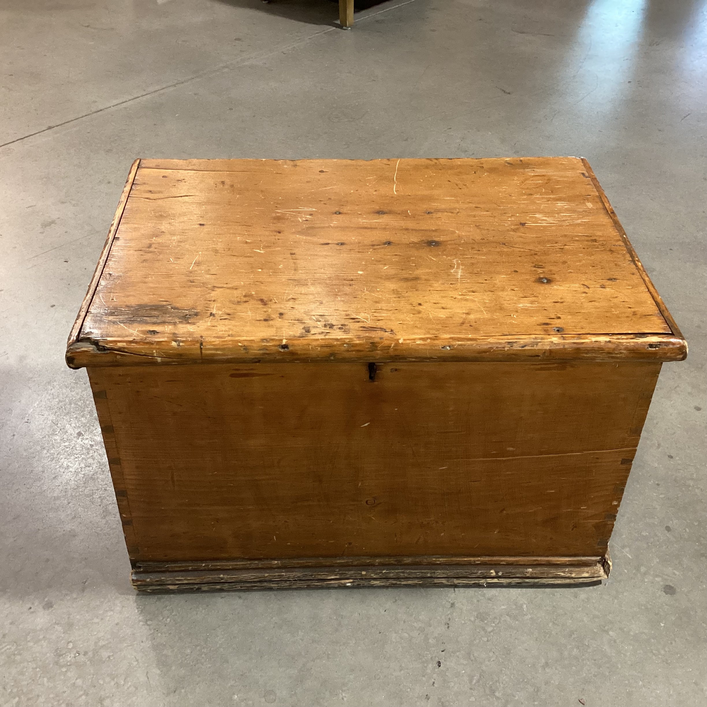 Antique Wood with Iron Handles Small Trunk 27"x 18"x 17"