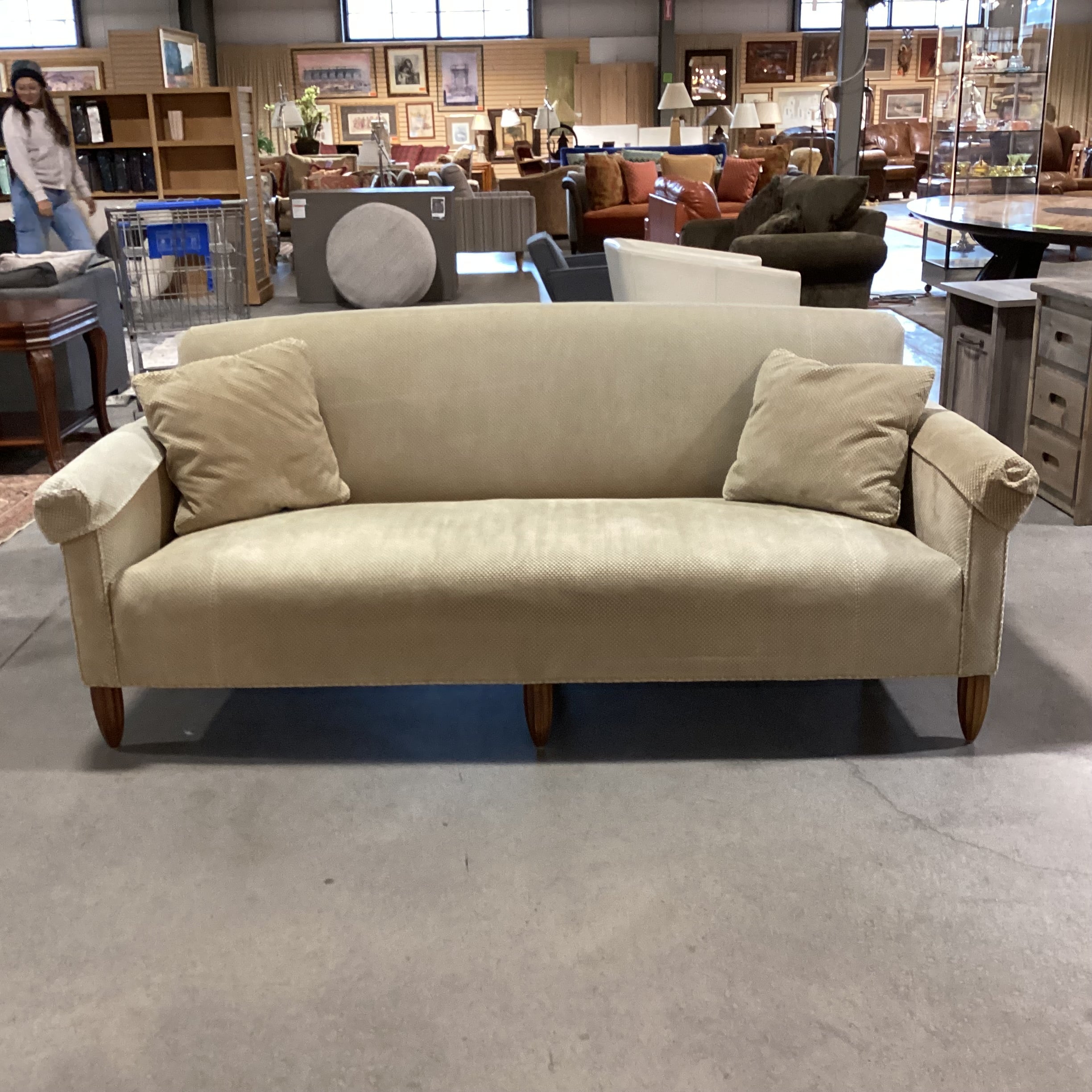 Light Sage Raised Chenille Woven Sofa 84"x 34"x 34"