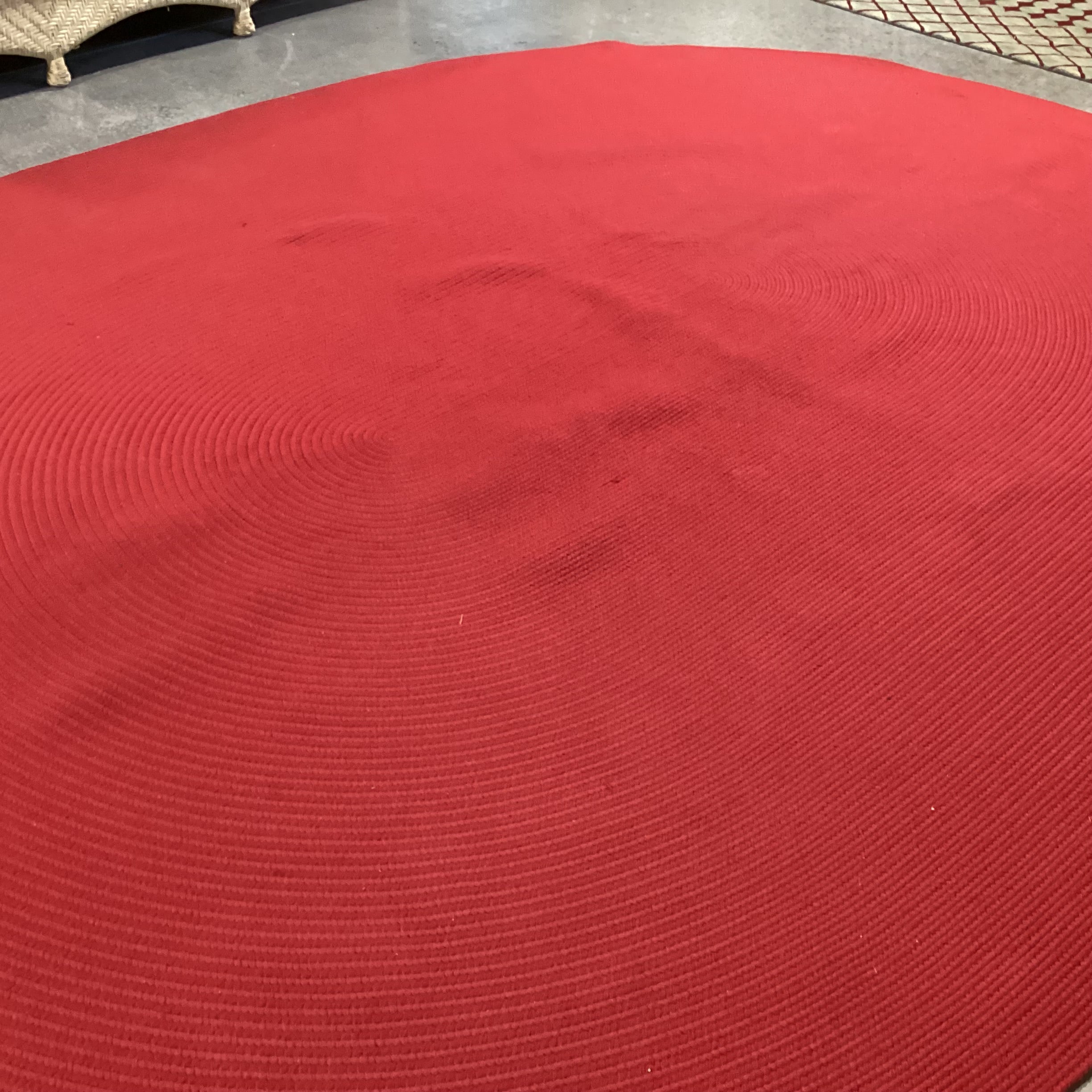 Oval Red Braided Woven Rug 10'x 13'