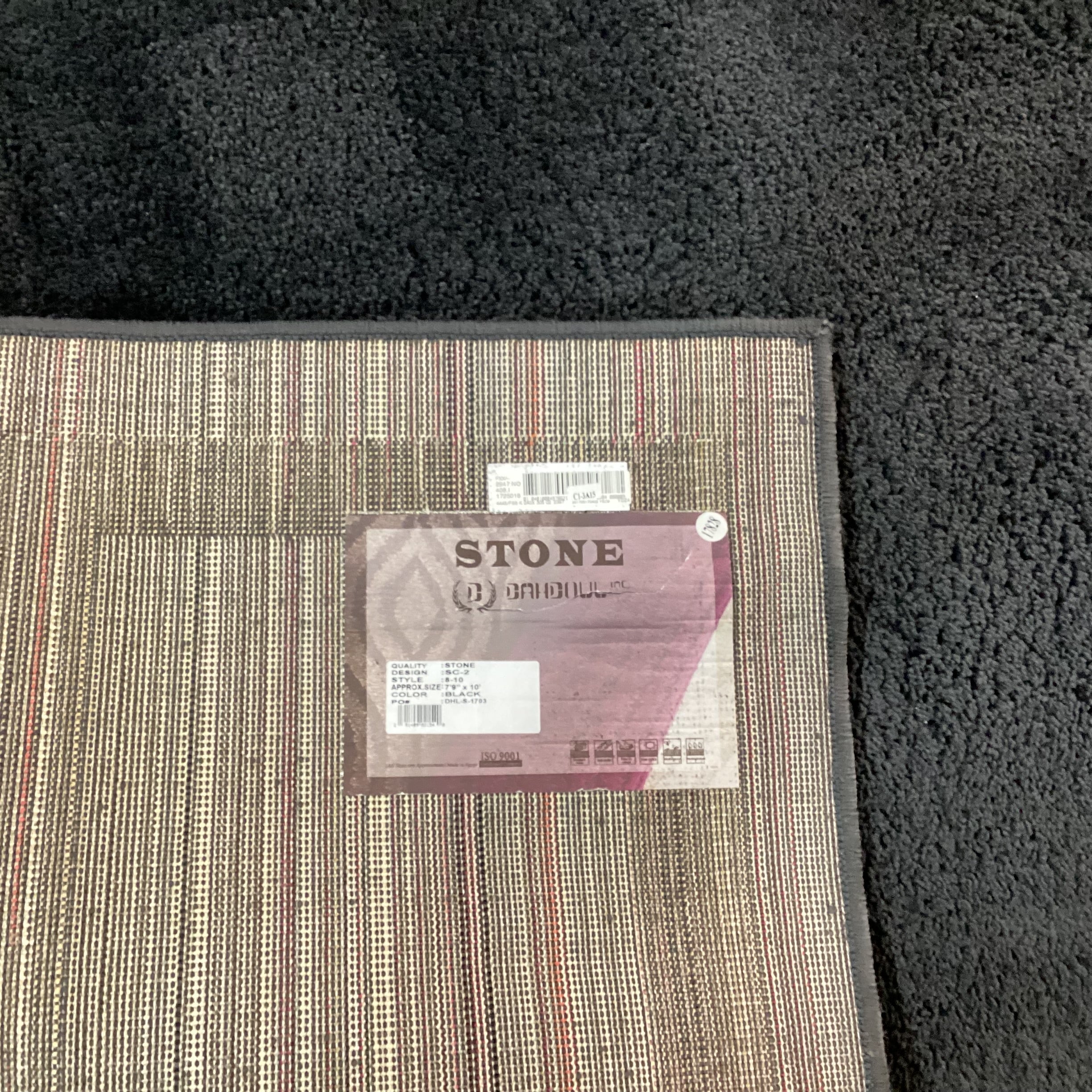 DahDoul Stone Black High Pile Rug