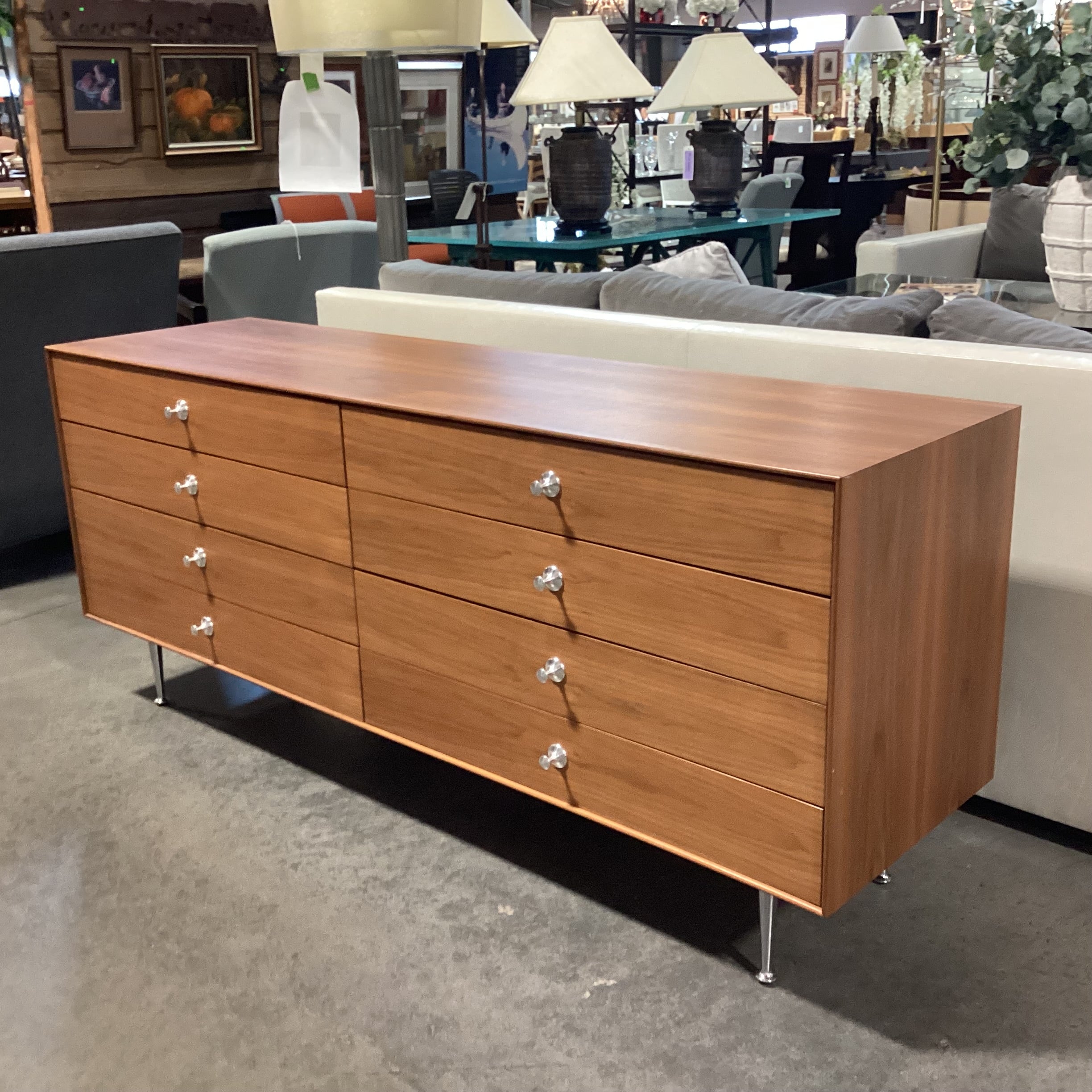 Herman Miller George Nelson Walnut Thin Edge 8 Drawer Dresser 67"x 19"x 29"