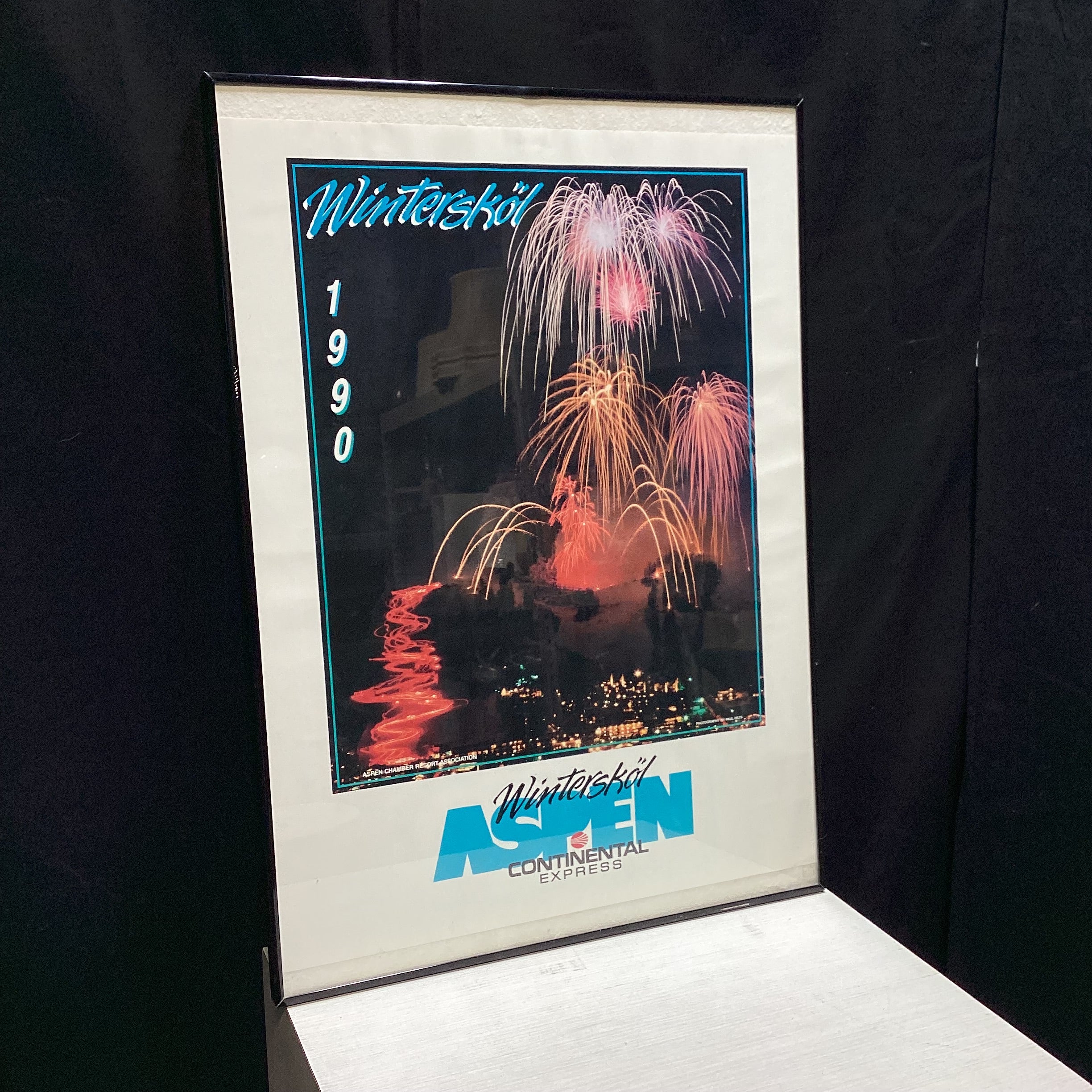 Vintage 1990 Aspen Winterskol Continental Express Poster 20" x 28.5"