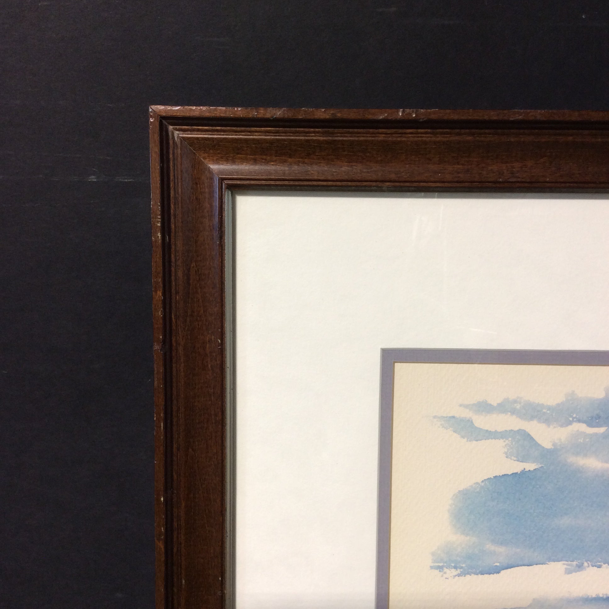 Paul N. Norton Signed Moline, Illinois Riverfront Watercolor Print In Wood Frame 29" x 23"