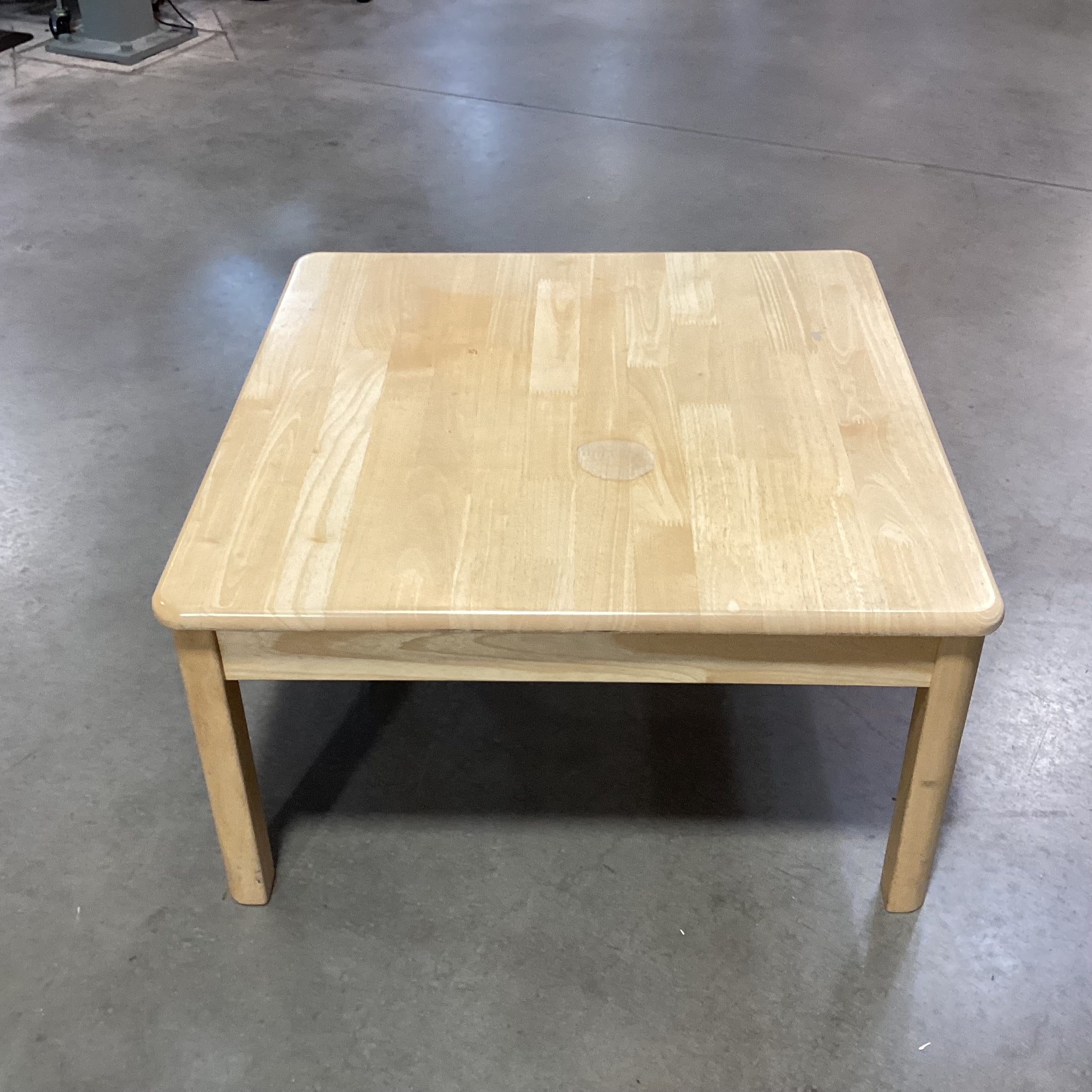Blonde Butcher Block Style Oak Coffee Table 30"x 30"x 16"
