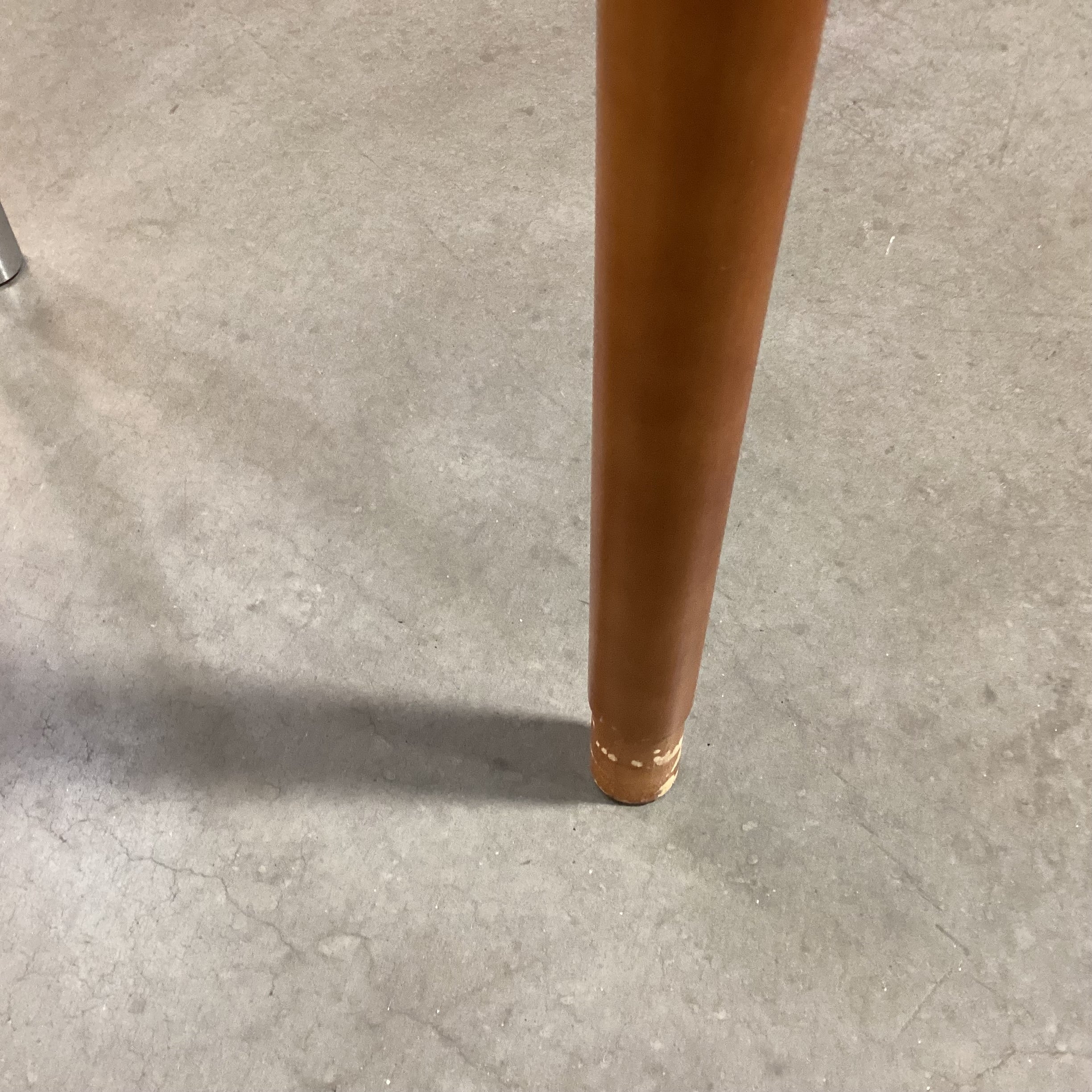 Modern Triangle Glass & Wood Legs End Table 26"x 26"x 26"