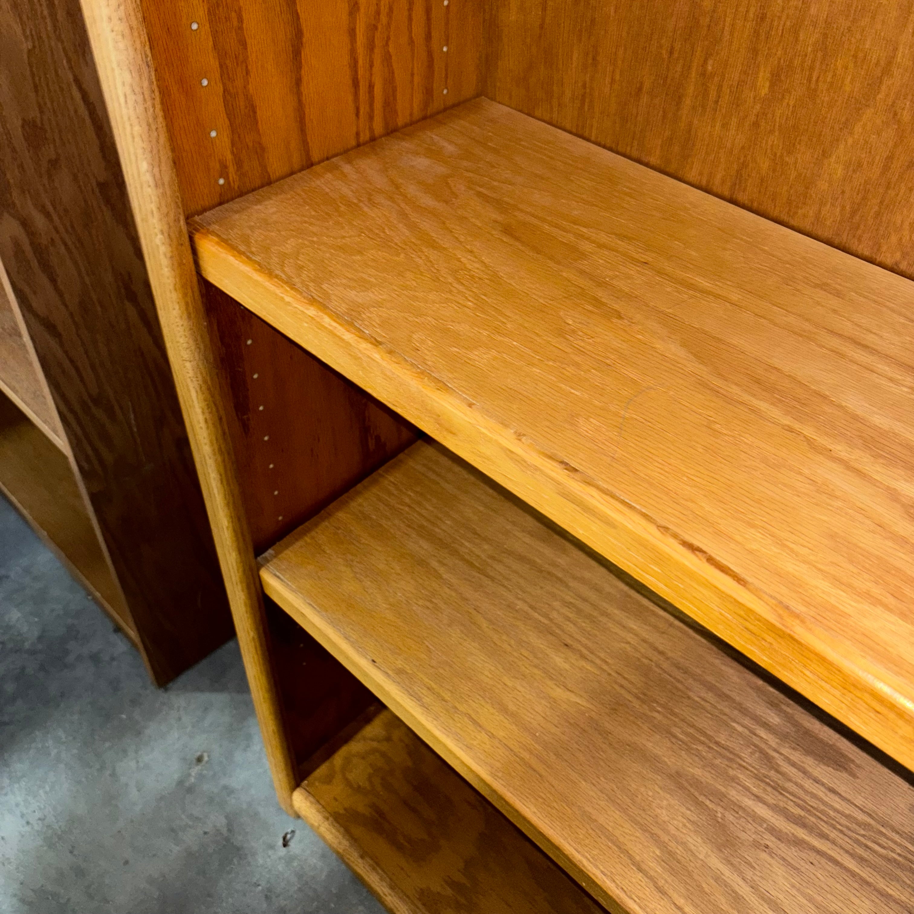 Light Finish Solid Wood 6 Shelves Adjustable Height Bookcase 36"x 12"x 84"