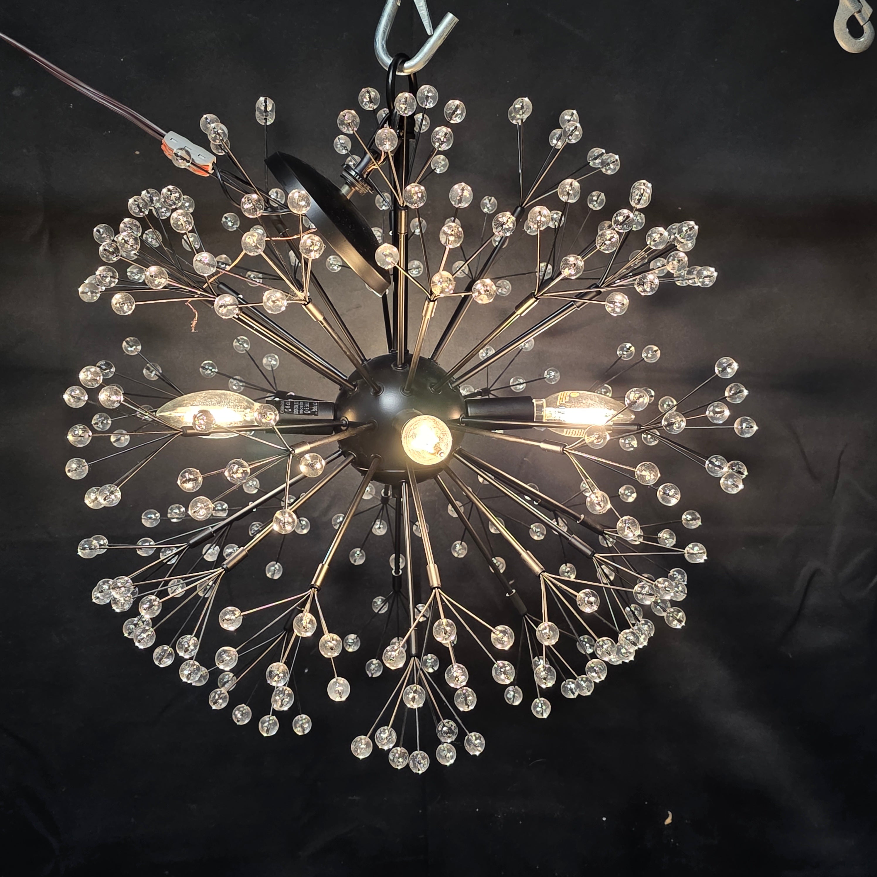 Modern Starburst Origin 21 Corvallis 4 Light Metal Beaded Chandelier 20" Diameter