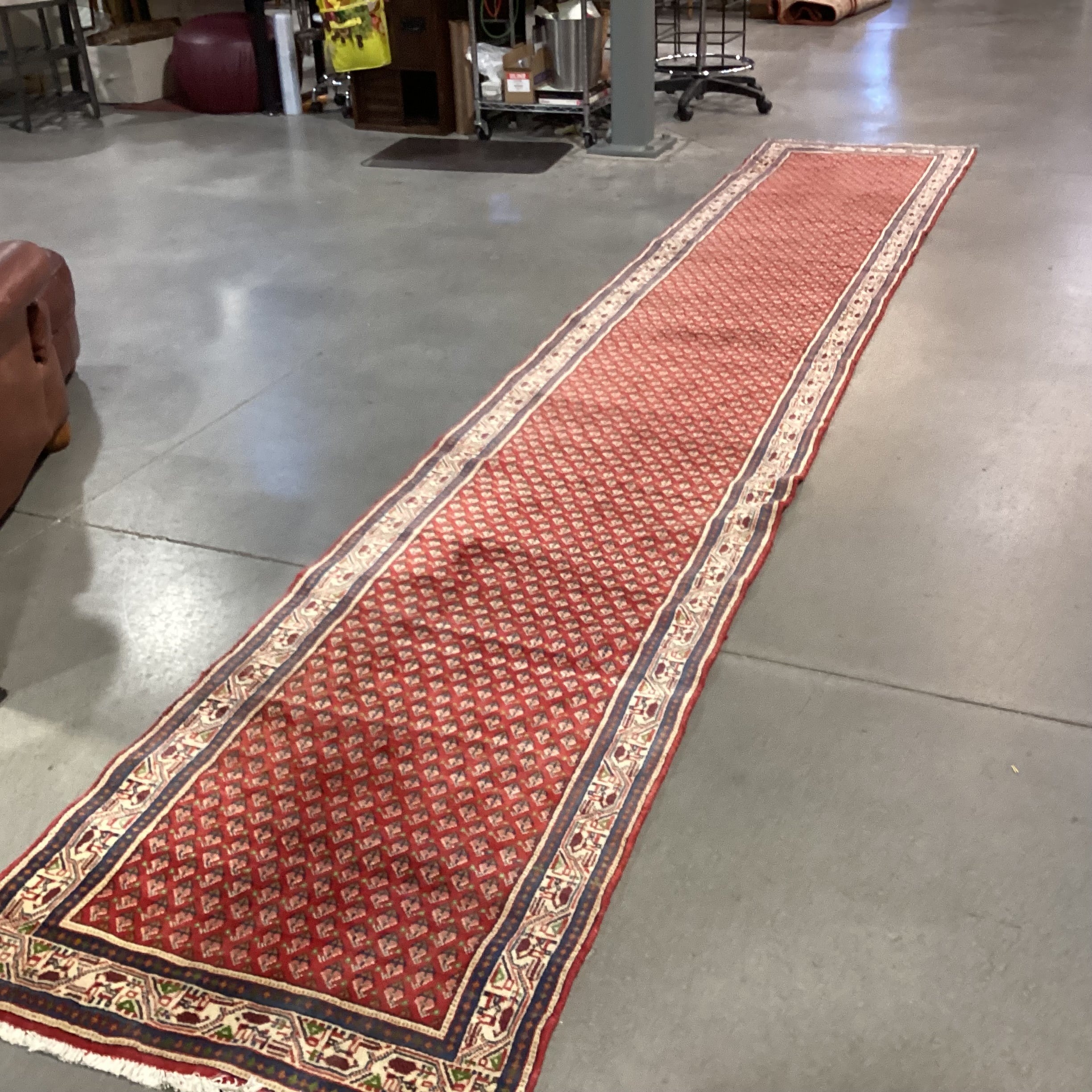 Markazi Botemir Authentic Persian Red Woven Wool Runner Rug 2'10"x 16'7"