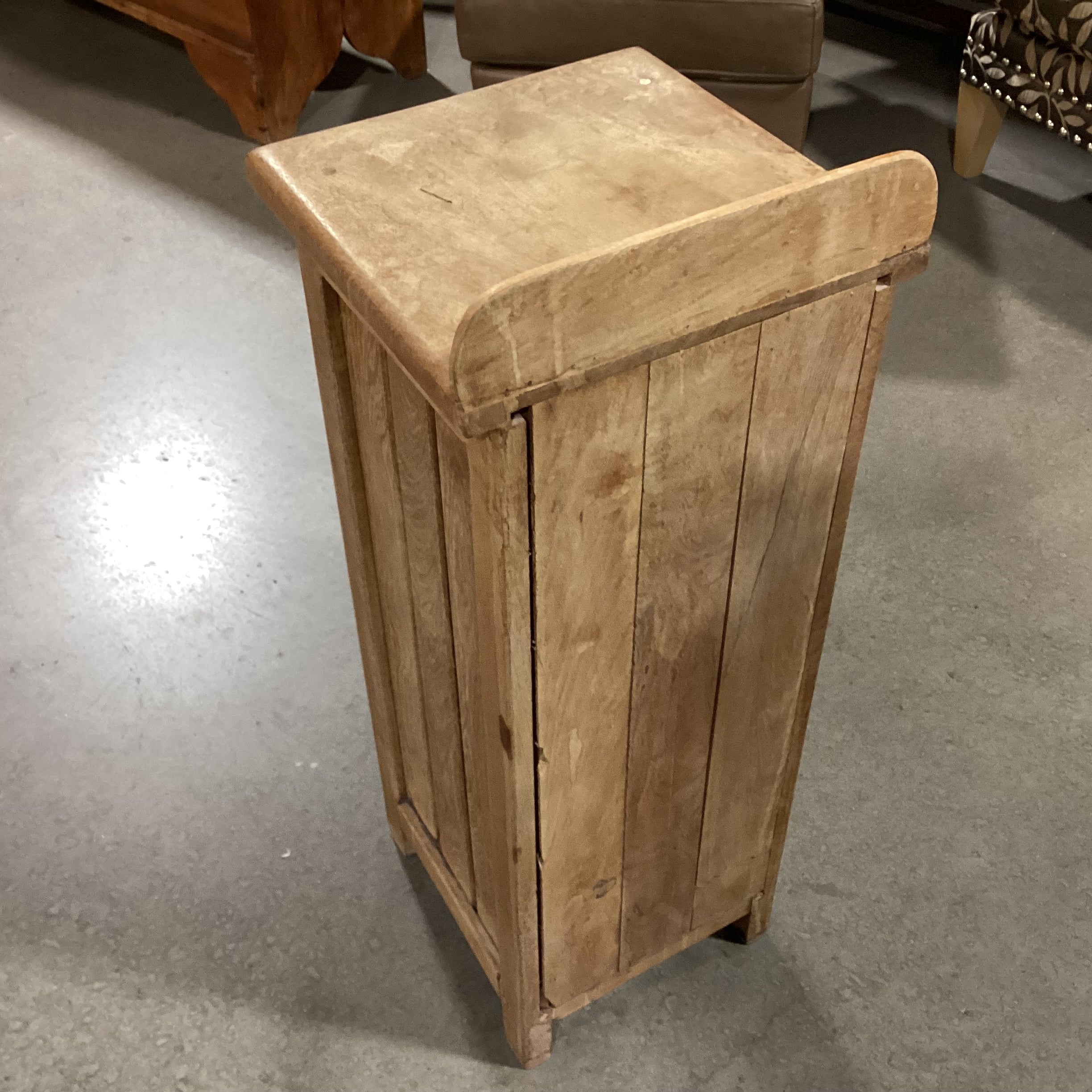 Solid Natural Wood 1 Drawer 1 Door with Shelf Cabinet End Table 13"x 13"x 34"
