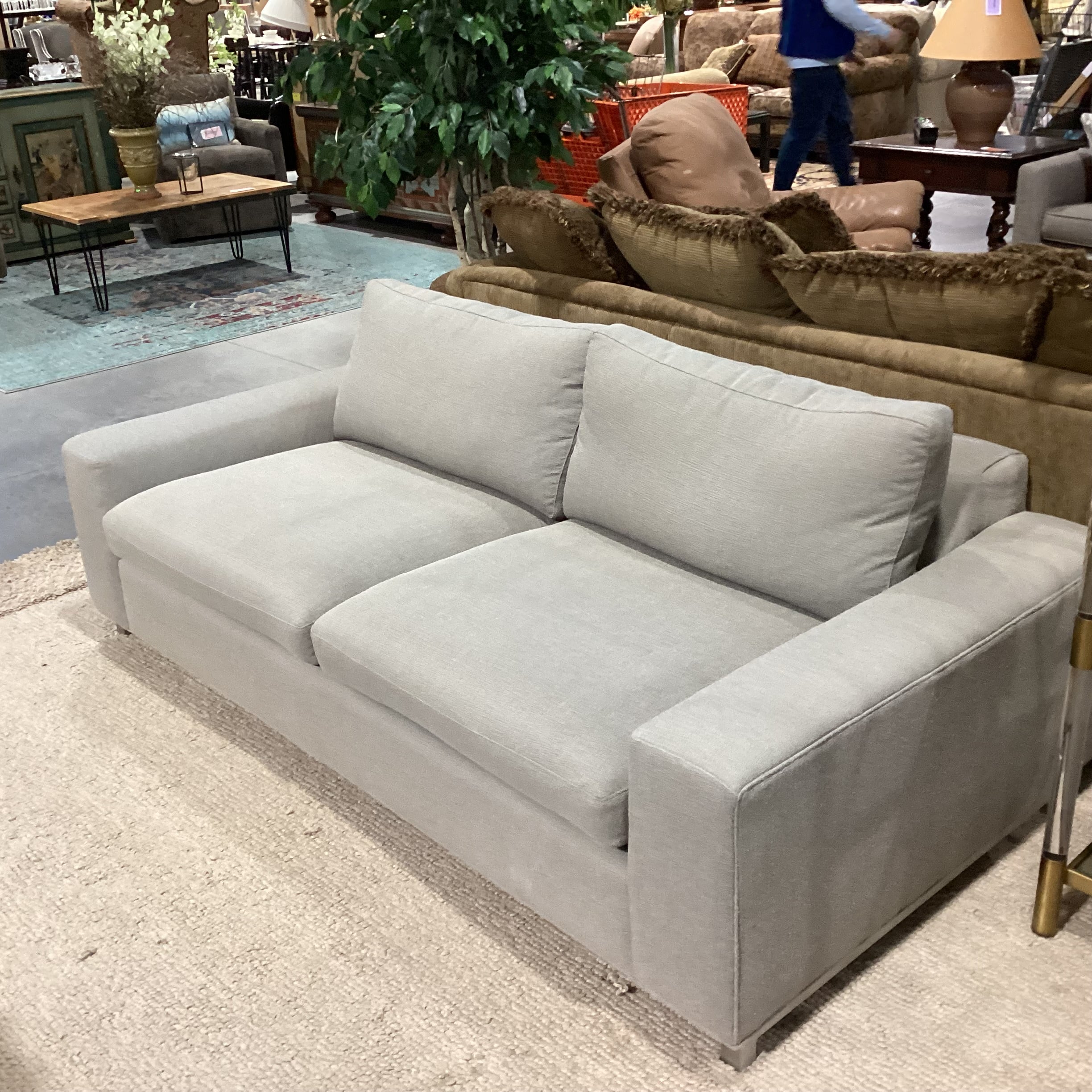 Room & Board Grey Woven Track Arm Modern Sofa 80"x 42"x 24"