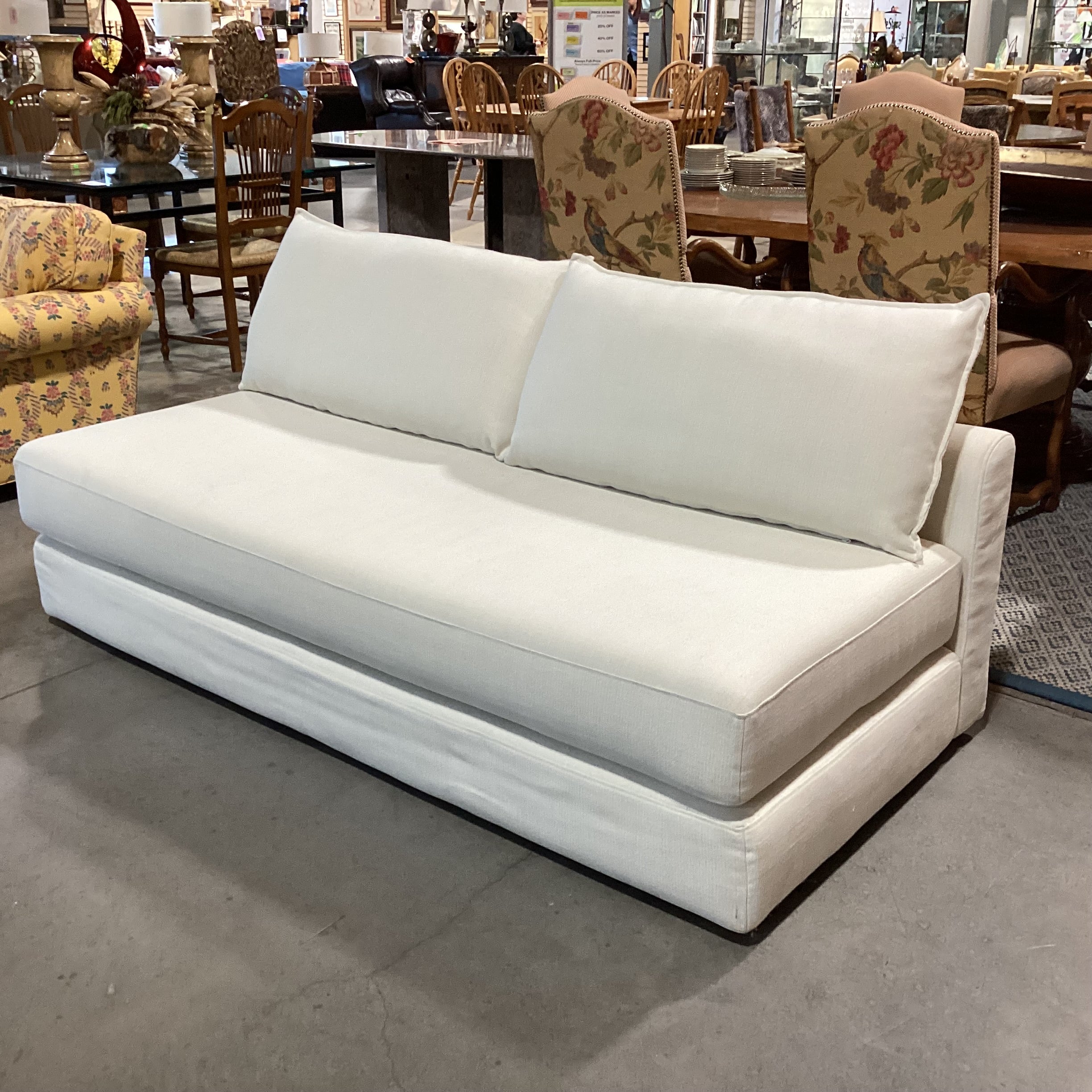 Article Braam Vintage White Convertible Cushion Bed Sofa 75"x 36"x 25"