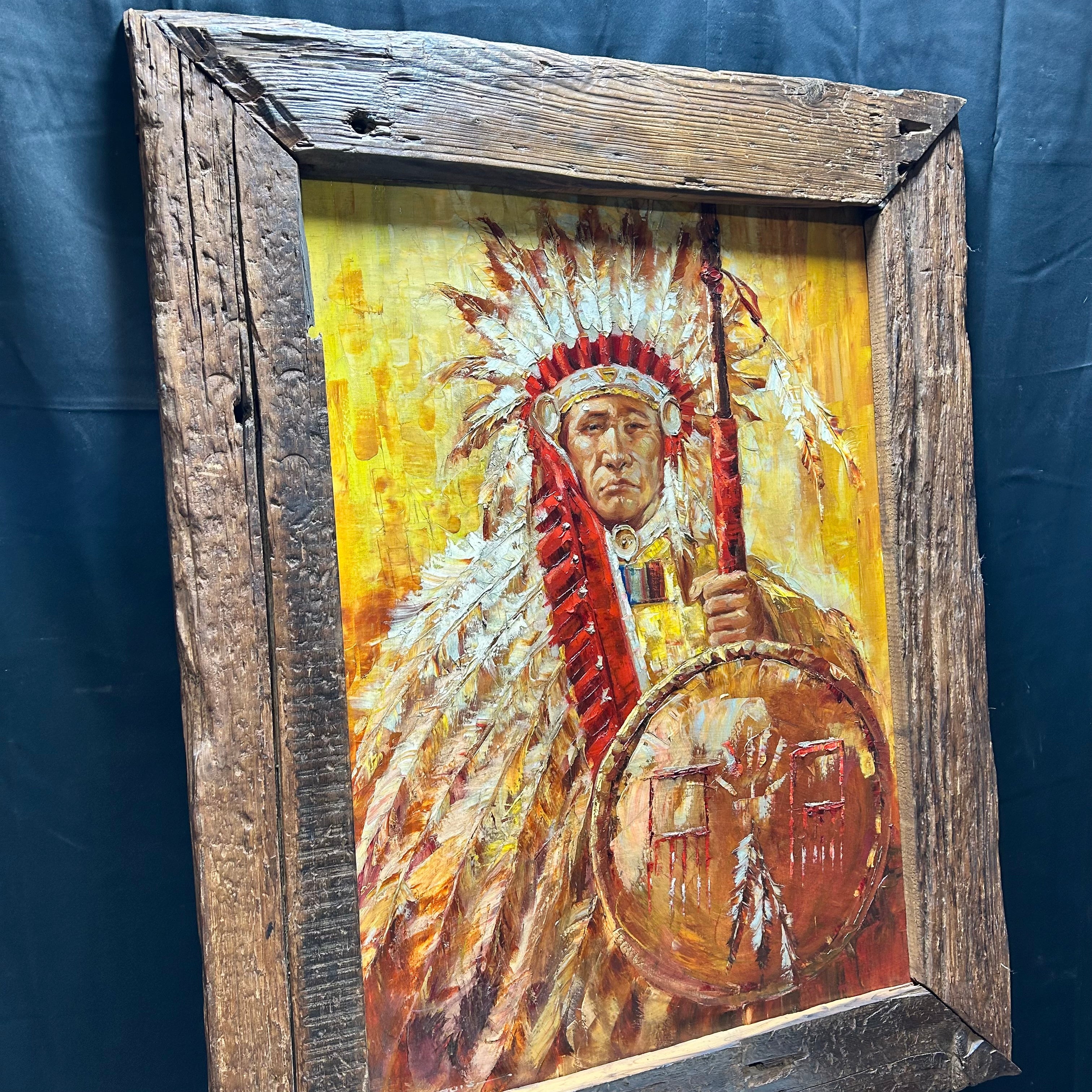Roy Dupuis "Indian Portrait" From Royal Street Fine Art 39.5"x 50"