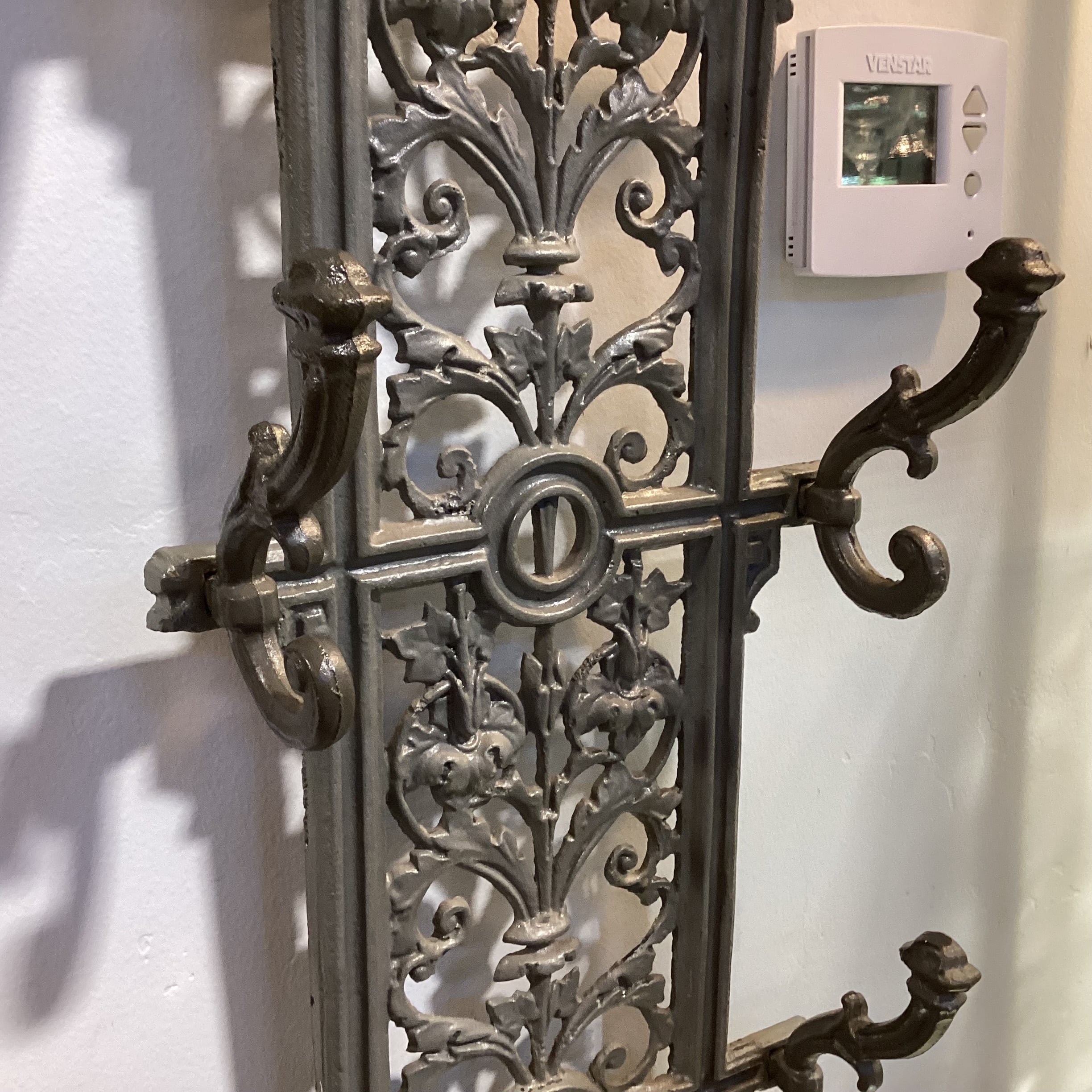 Antique Victorian Ornate Cast Iron Coat Hat & Umbrella Coat Rack Hall Tree 28"x 14"x 72"