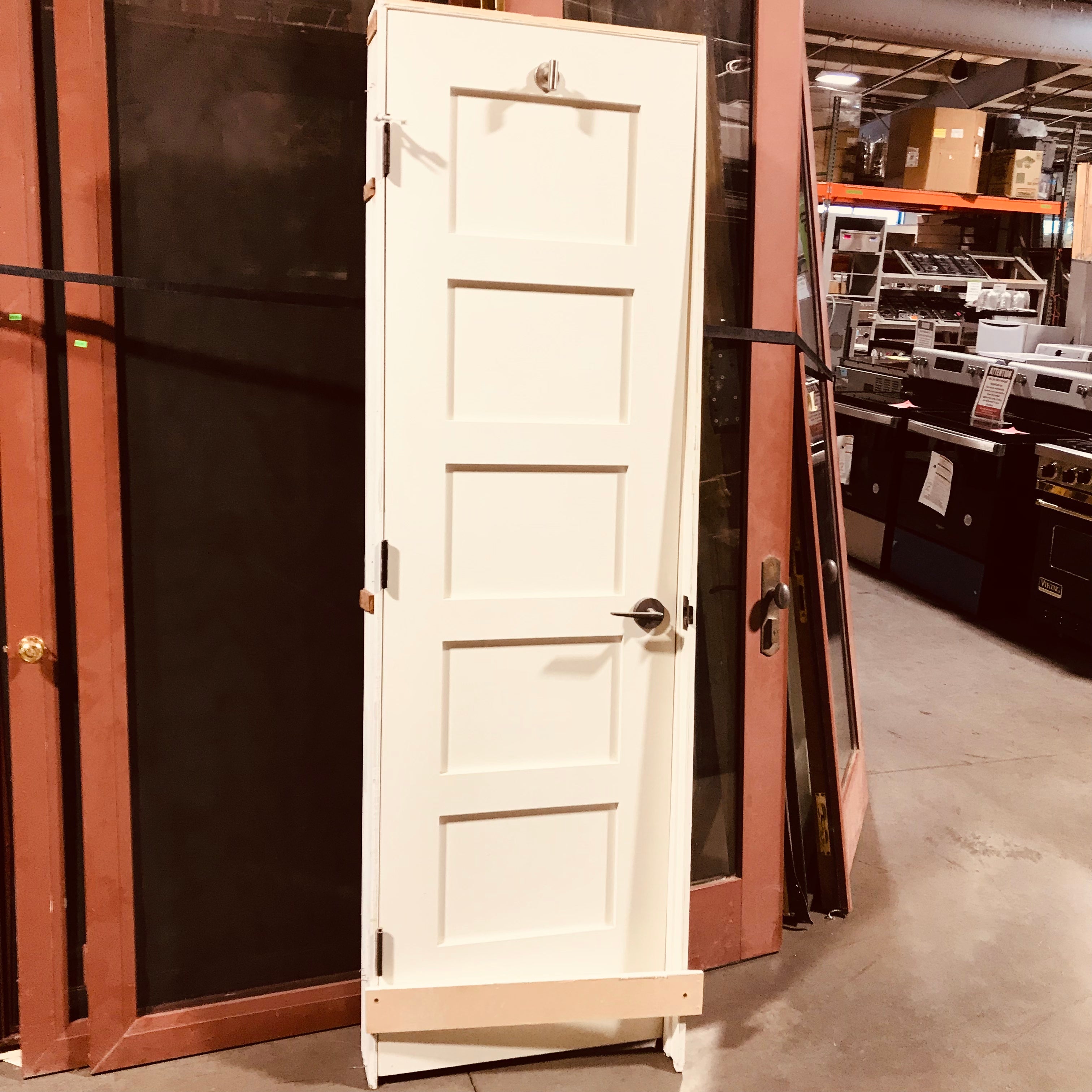 25.75"x 81.25"x 5" Rough Opening Beige 5 Panel Shaker Interior Door with Jamb