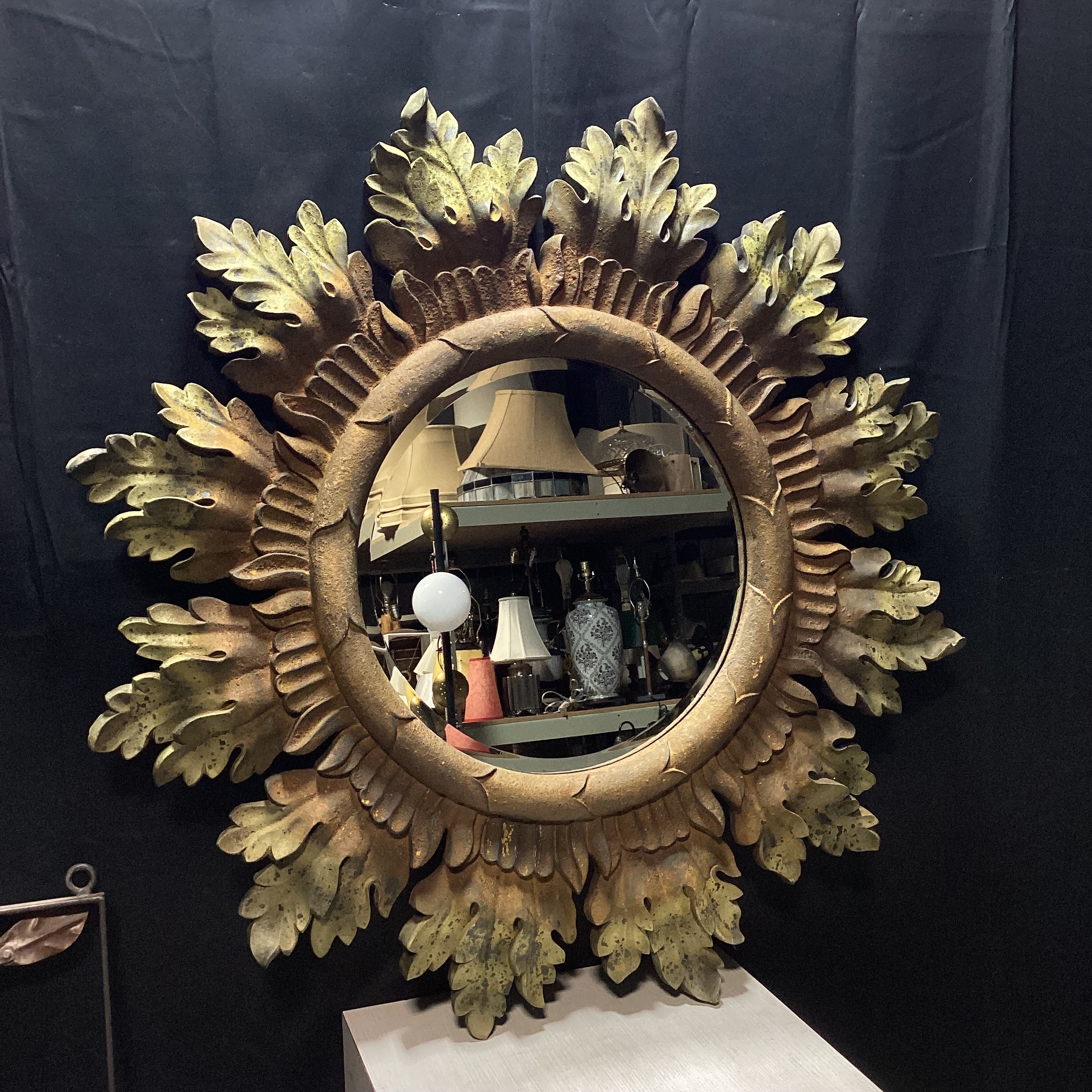 Circular Sun Shaped Beveled Edge Wall Mirror 43" x 43"