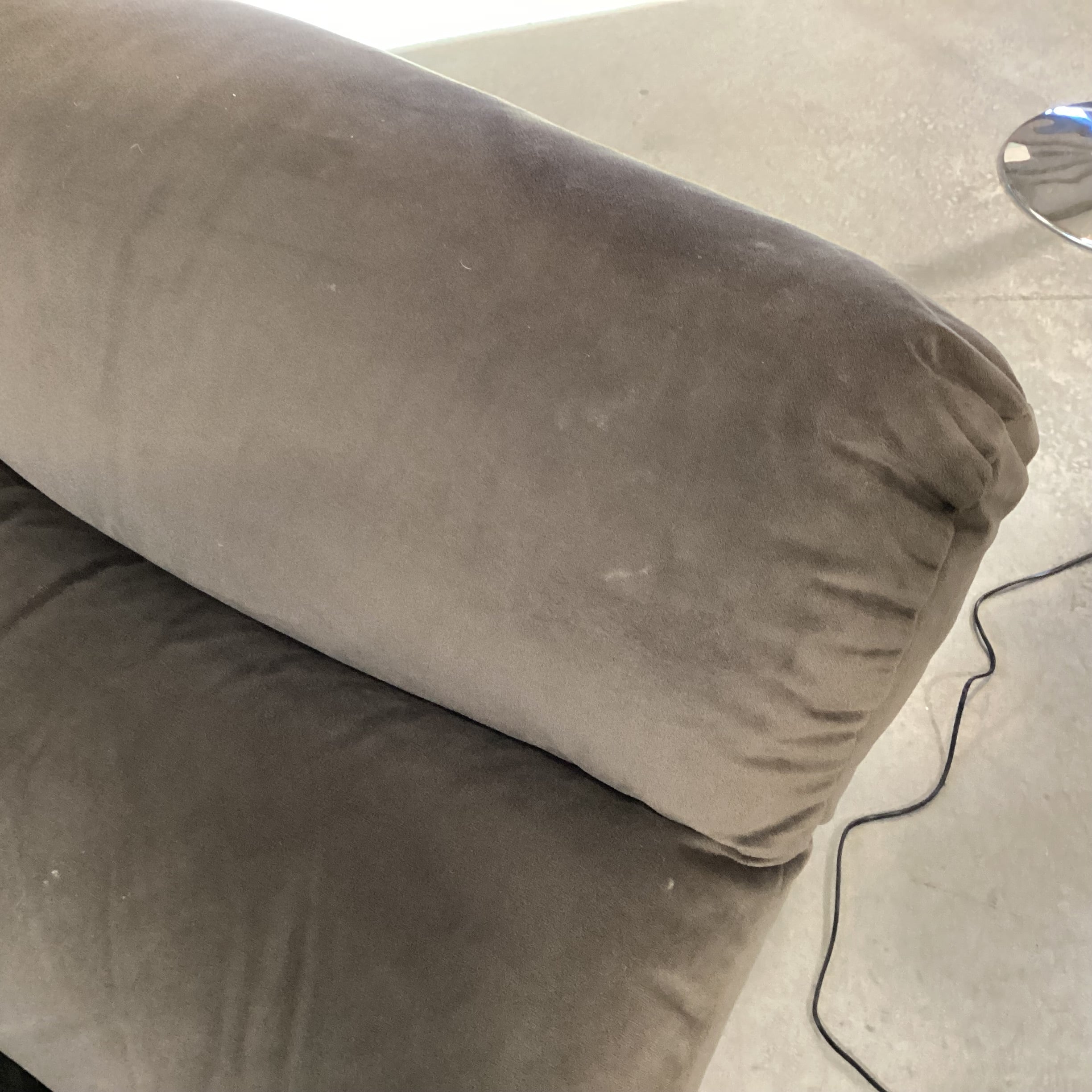 Taupe Brown Velvet Power Lift Recliner Chair 32"x 32" to 64"x 41"