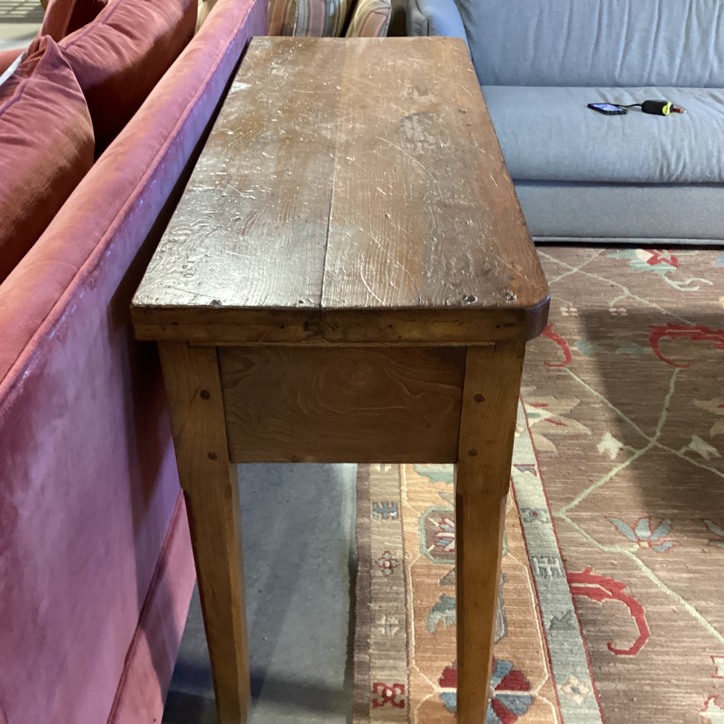 Antique Solid Wood 2 Drawer Console Sofa Table 45.5"x 17.5"x 31.5"