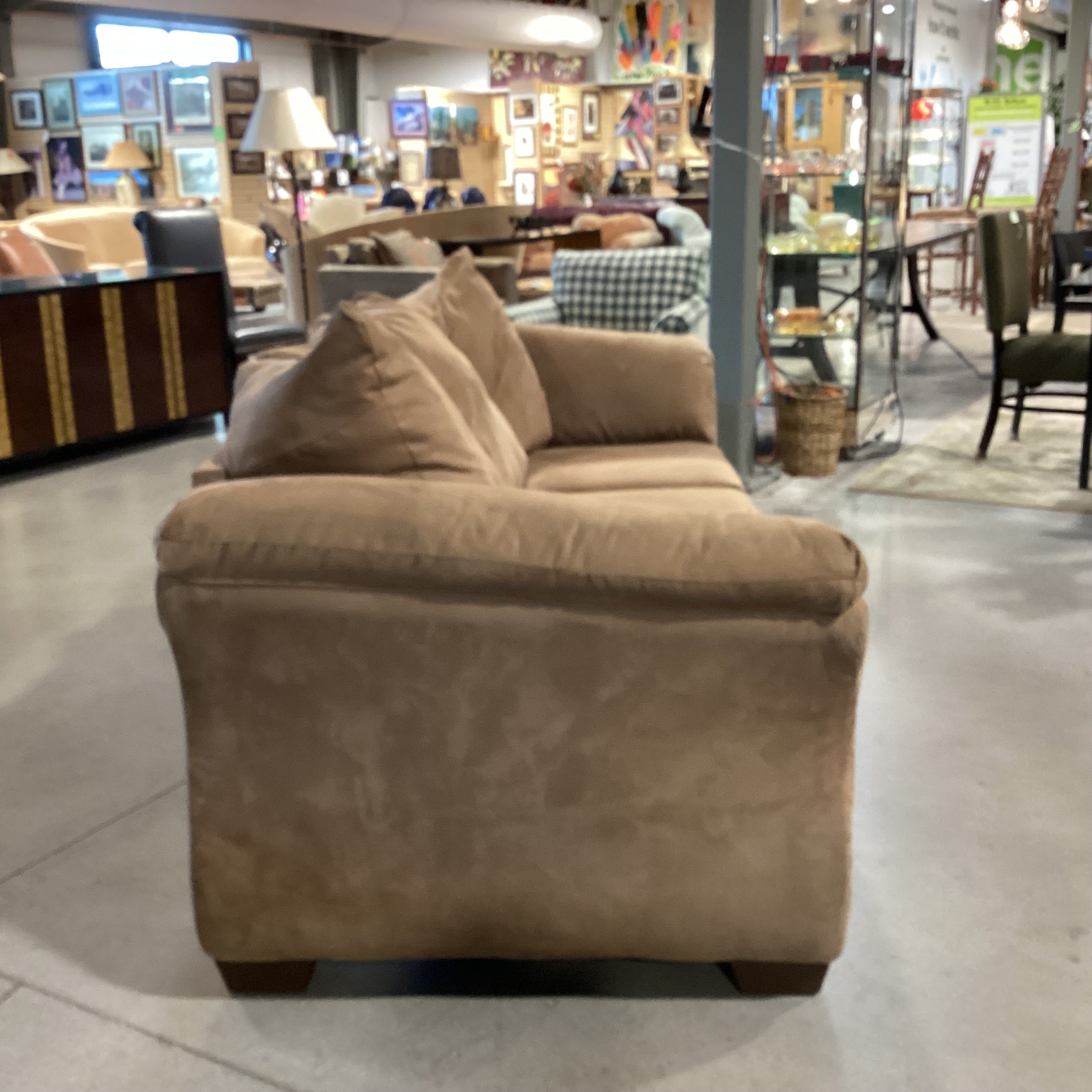 Ashley Furniture Darcy Brown Micro Suede Sofa 90"x 38"x 36"