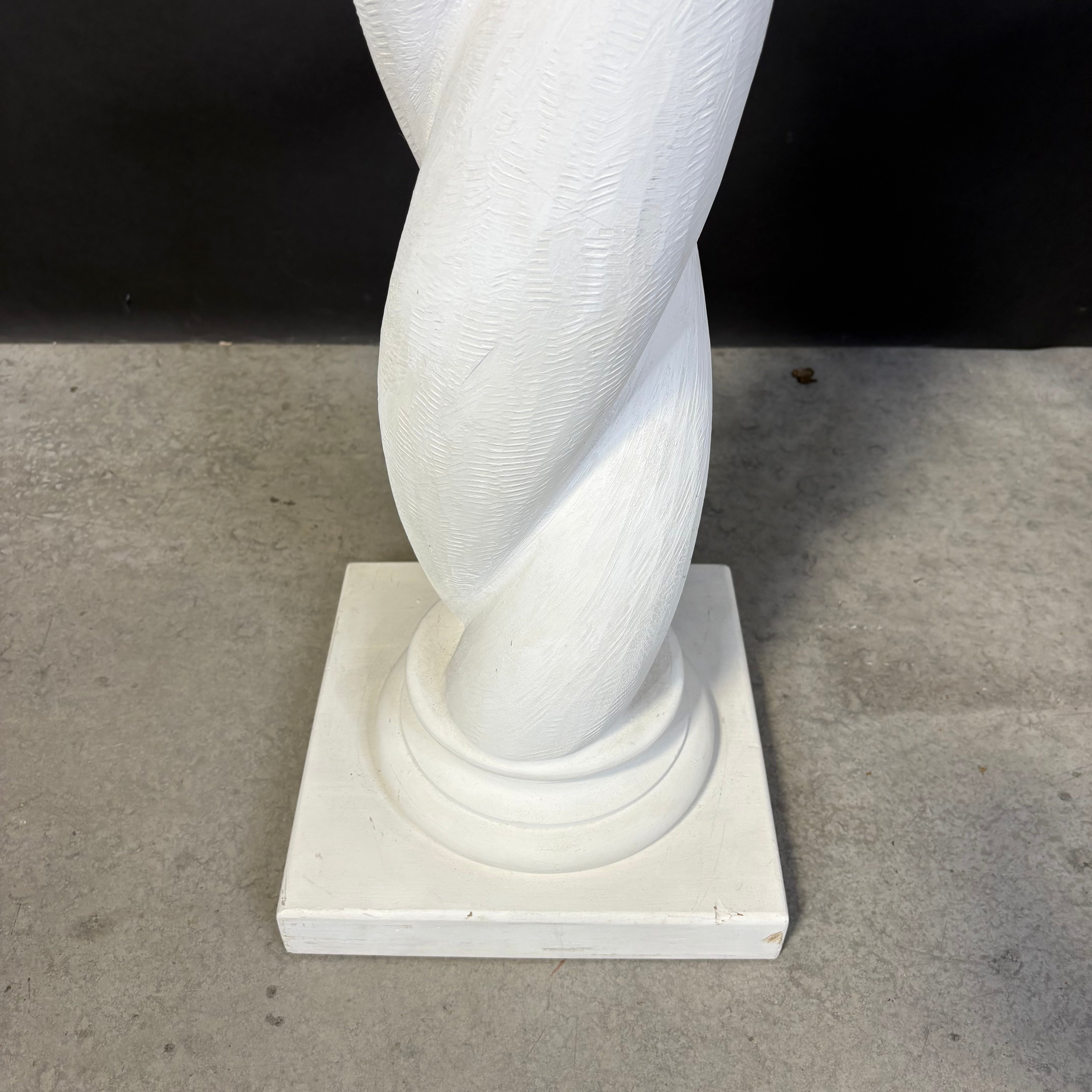 Post Modern Style White Plaster Twist Column with Shade Floor Lamp 27” Diameter @ Shade x 64”