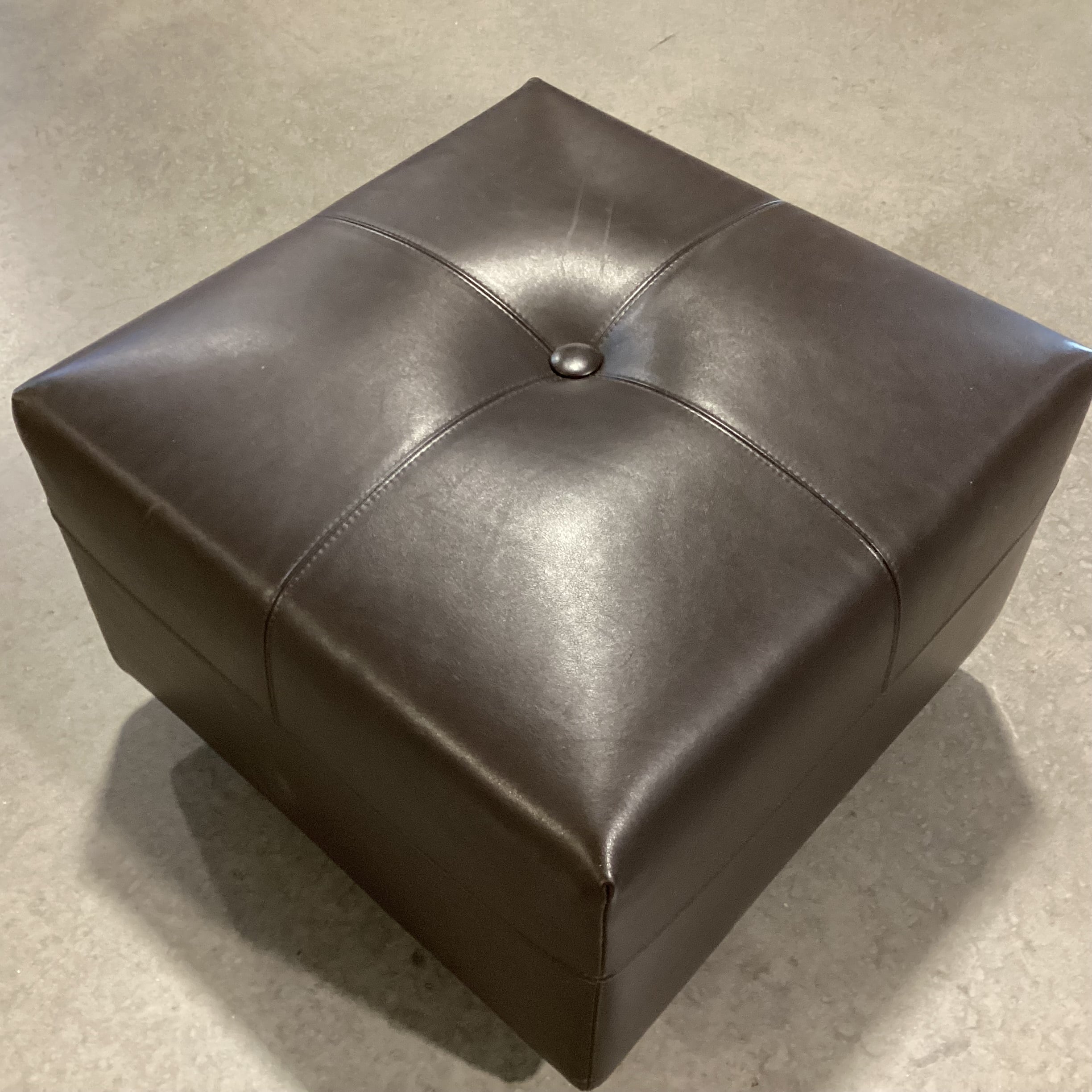 Minotti Leather on Casters Ottoman 21"x 21"x 15"