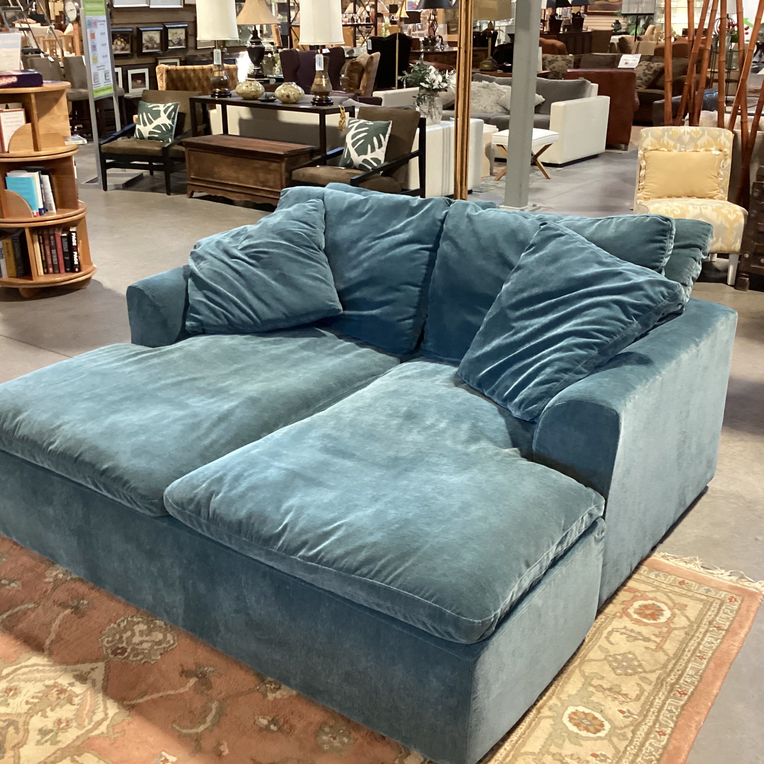Joybird Furniture Teal 2 Piece Bryant Daybed Double Chaise Sectional 73"x 68"x 27"