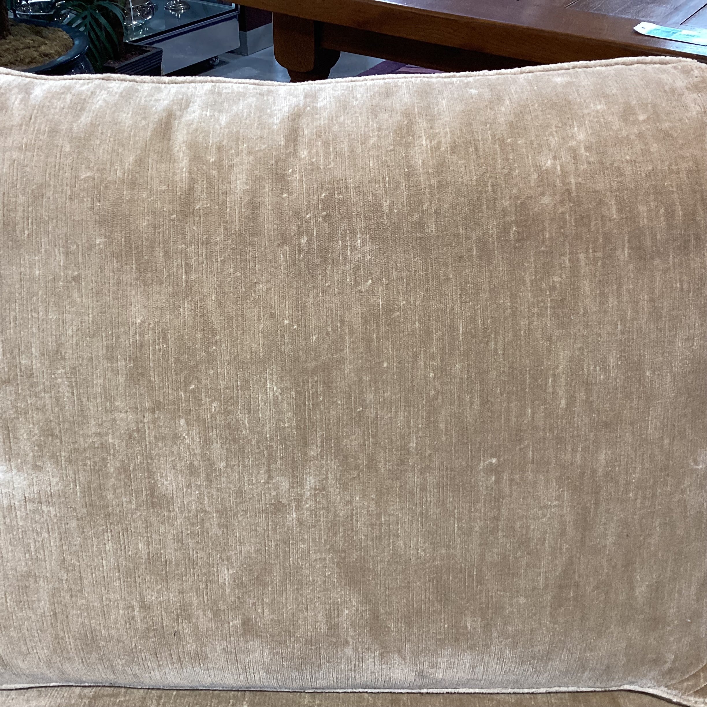 Custom Golden Woven Velvet Sofa 87"x 42"x 33"