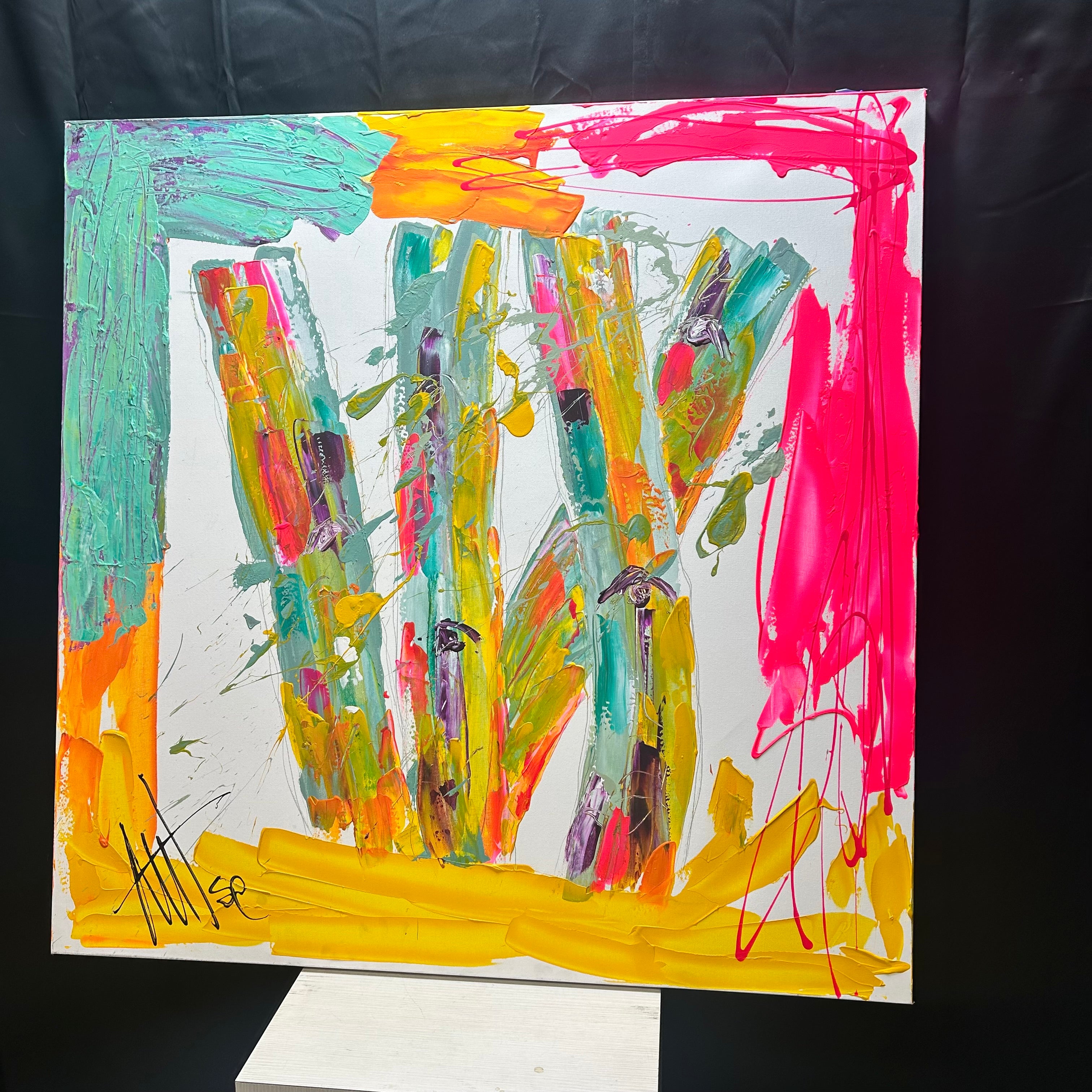Large Modern Abstract On Canvas  48"x 48"